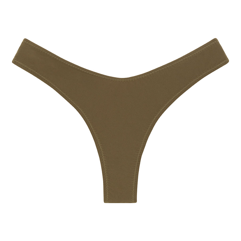 Khaki Lulu (zig-zag Stitch) Bikini Bottom