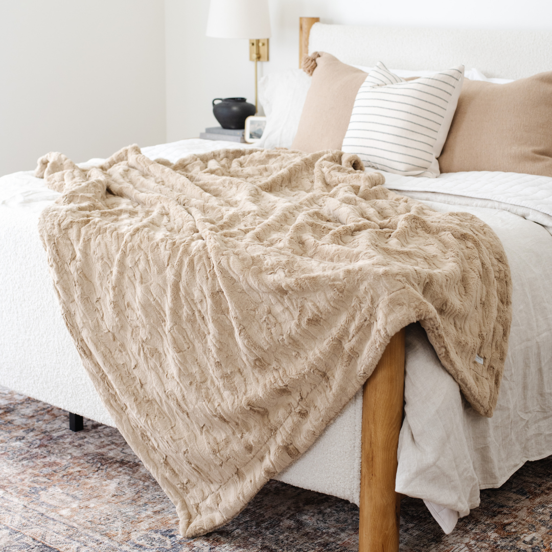 Patterned Faux Fur Throw Blankets
