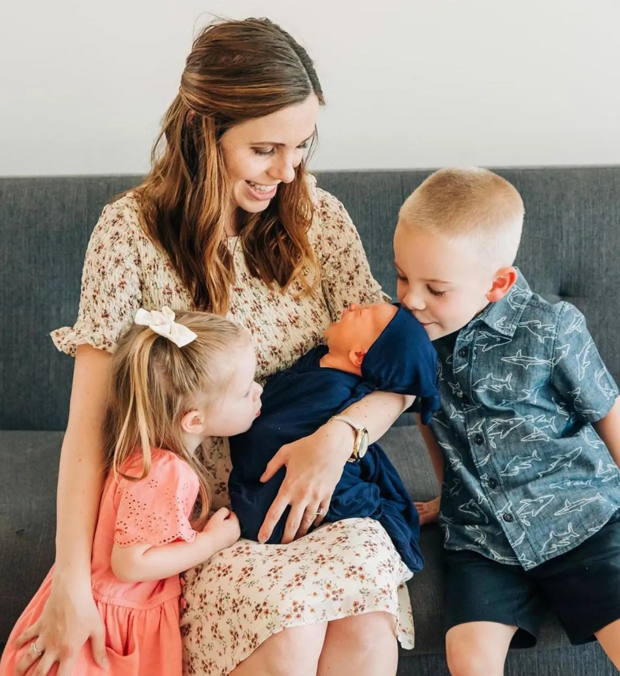 Swaddle Blanket And Hat Set - Navy Blue
