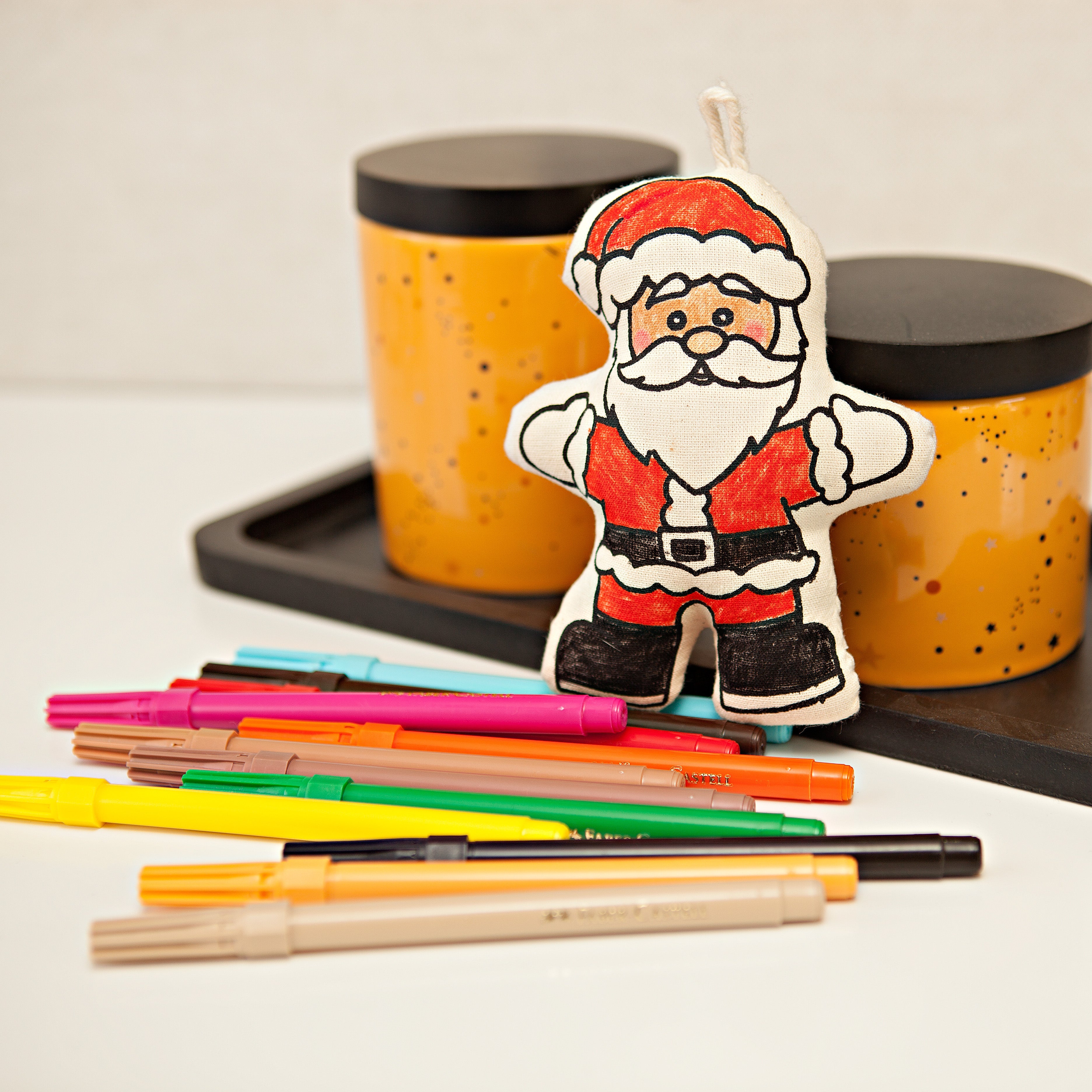 Ornaments For Coloring - Santa Klaus And Tree
