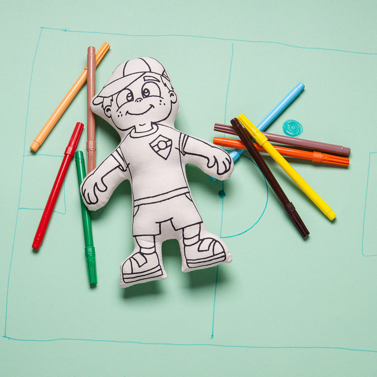 : Boy With Cap - Colorable And Washable Doll For Creative Play