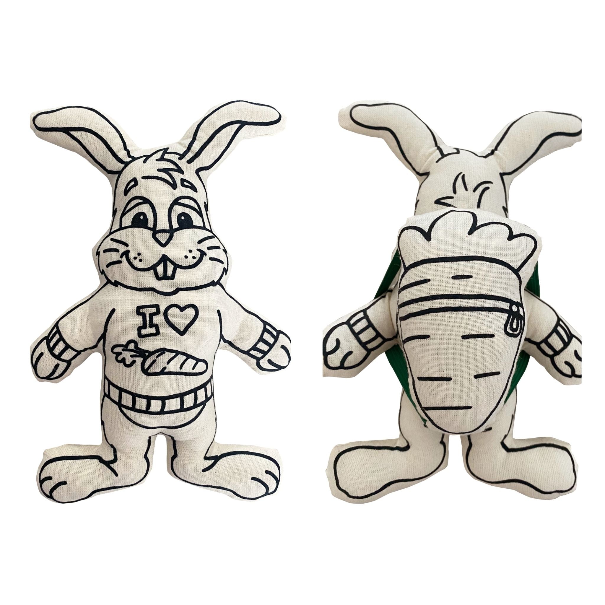 Bunny With Carrot Backpack For Coloring And Play