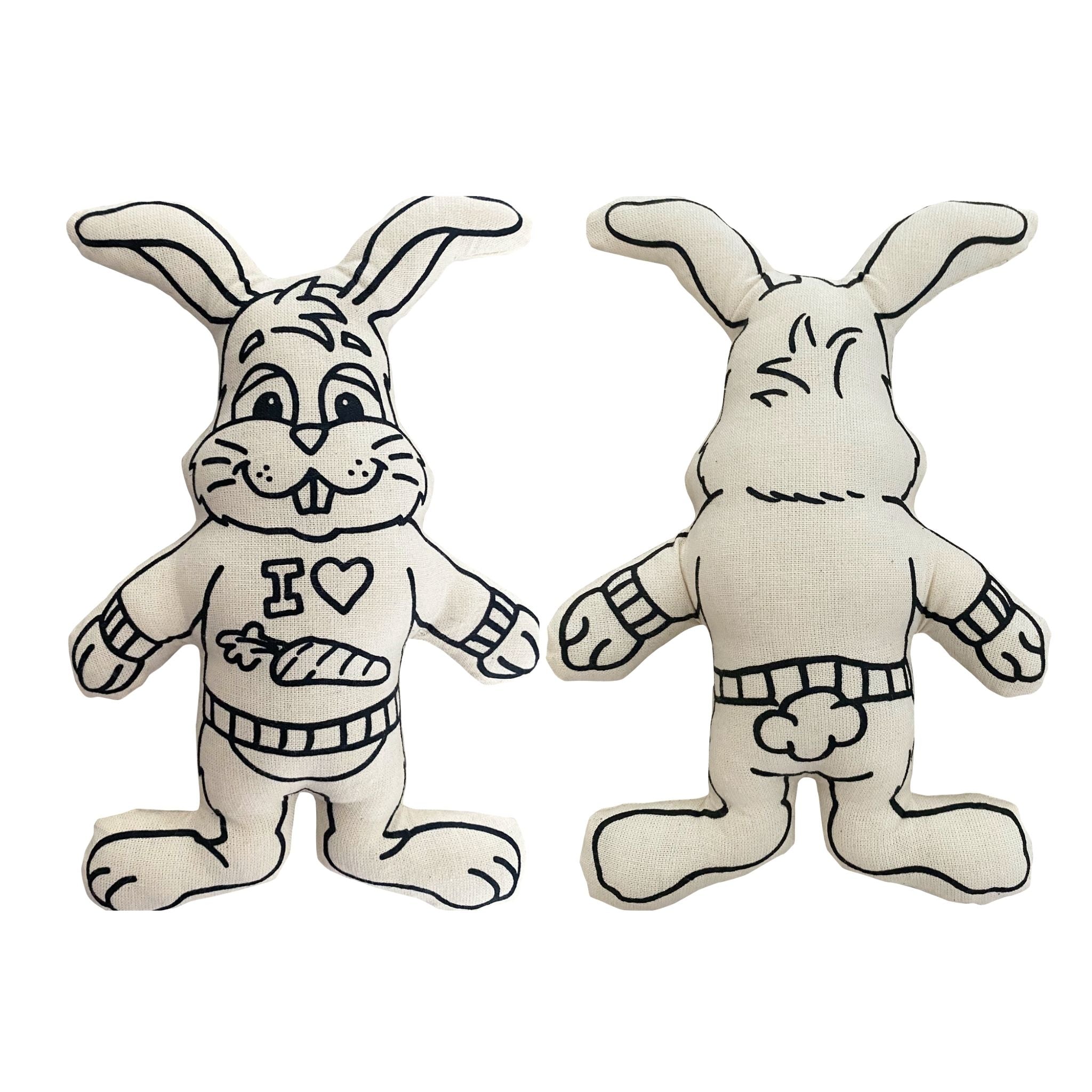 Bunny With Carrot Backpack For Coloring And Play