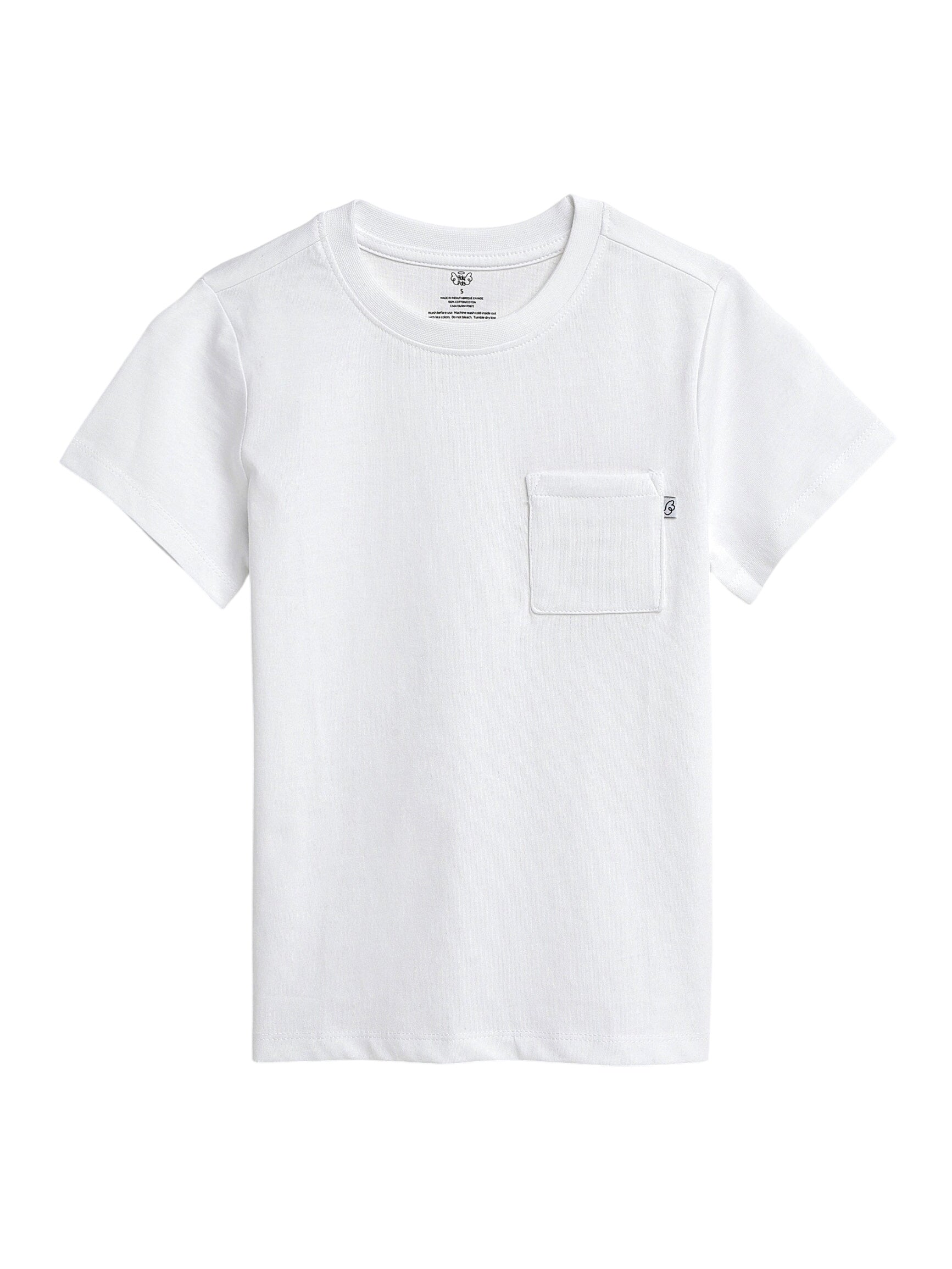 White Prayer Pocket Short Sleeve T-shirt Cotton