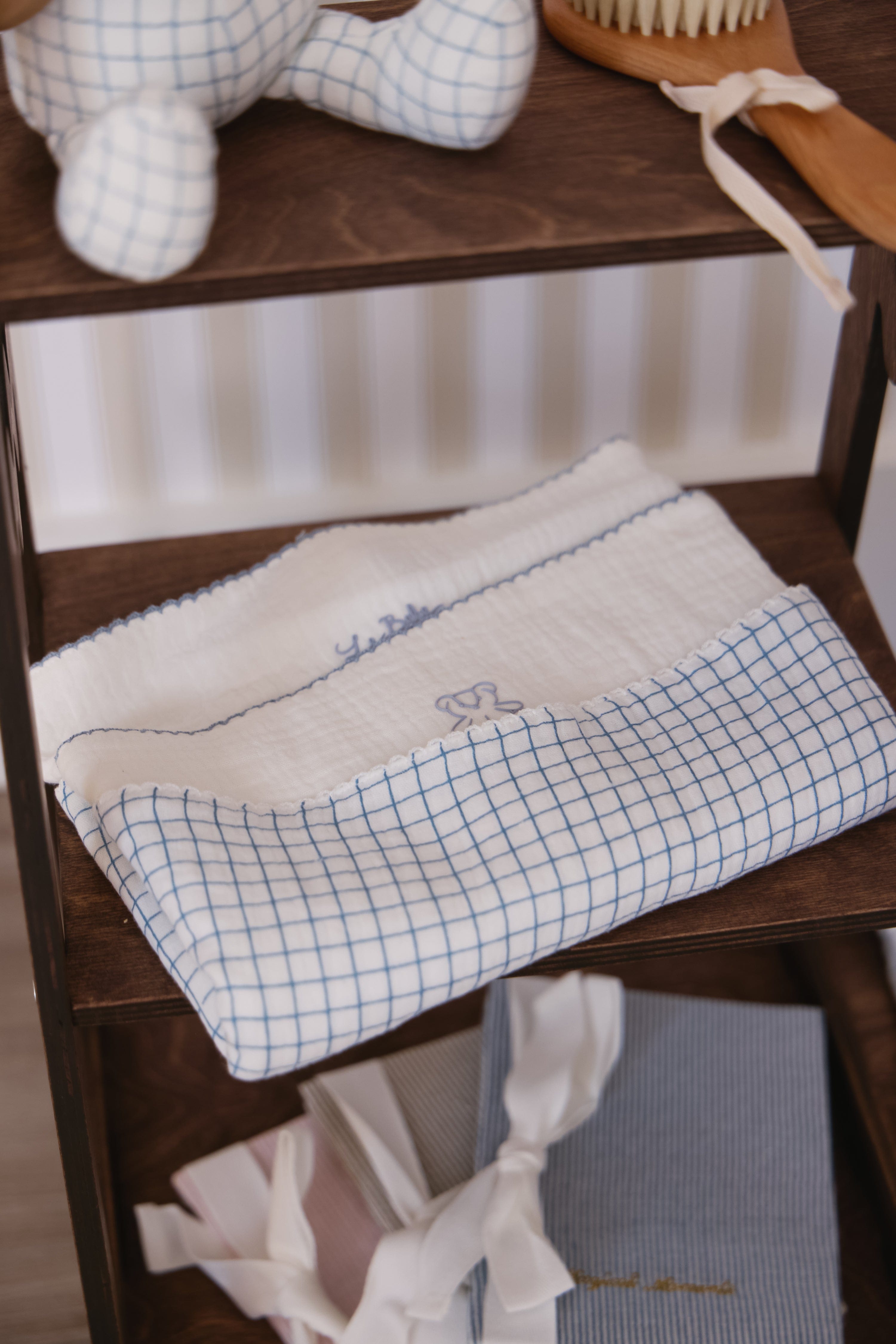 Teddy Au Pane Burp Cloth Set Of 3 - Blue