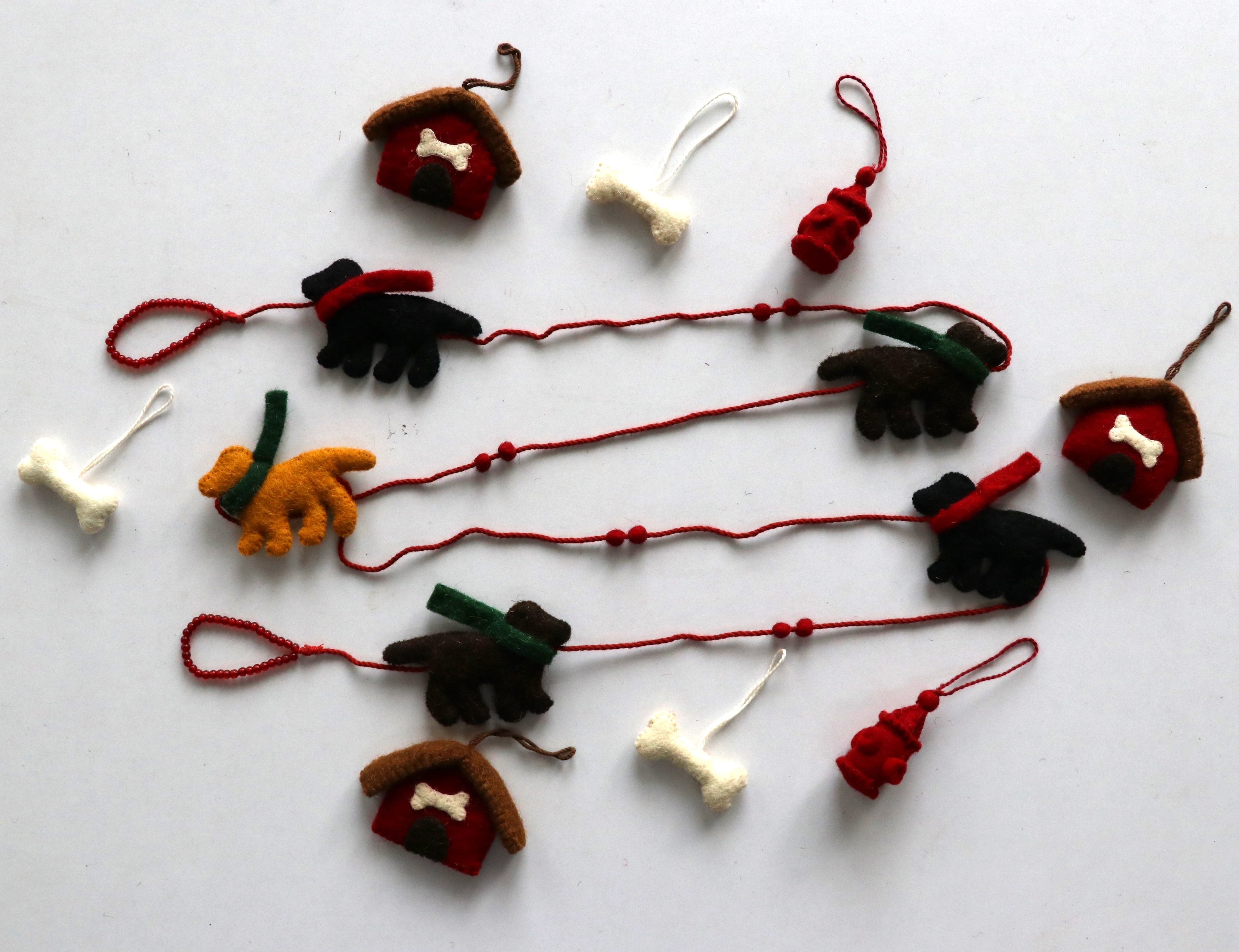 9 Piece -dog Themed Christmas Decoration Set For Table Top Trees - 9 Pieces