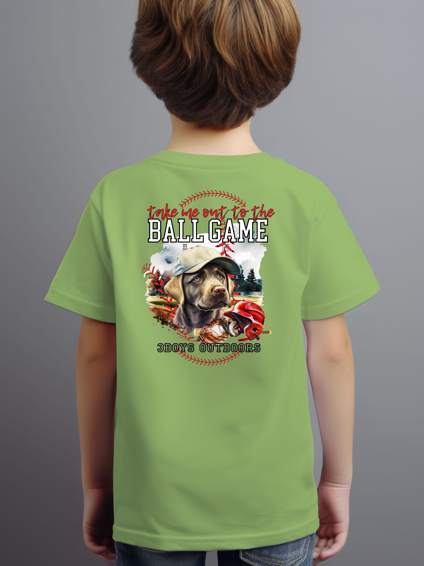 3boys Outdoors Take Me Out To The Ballgame Dog