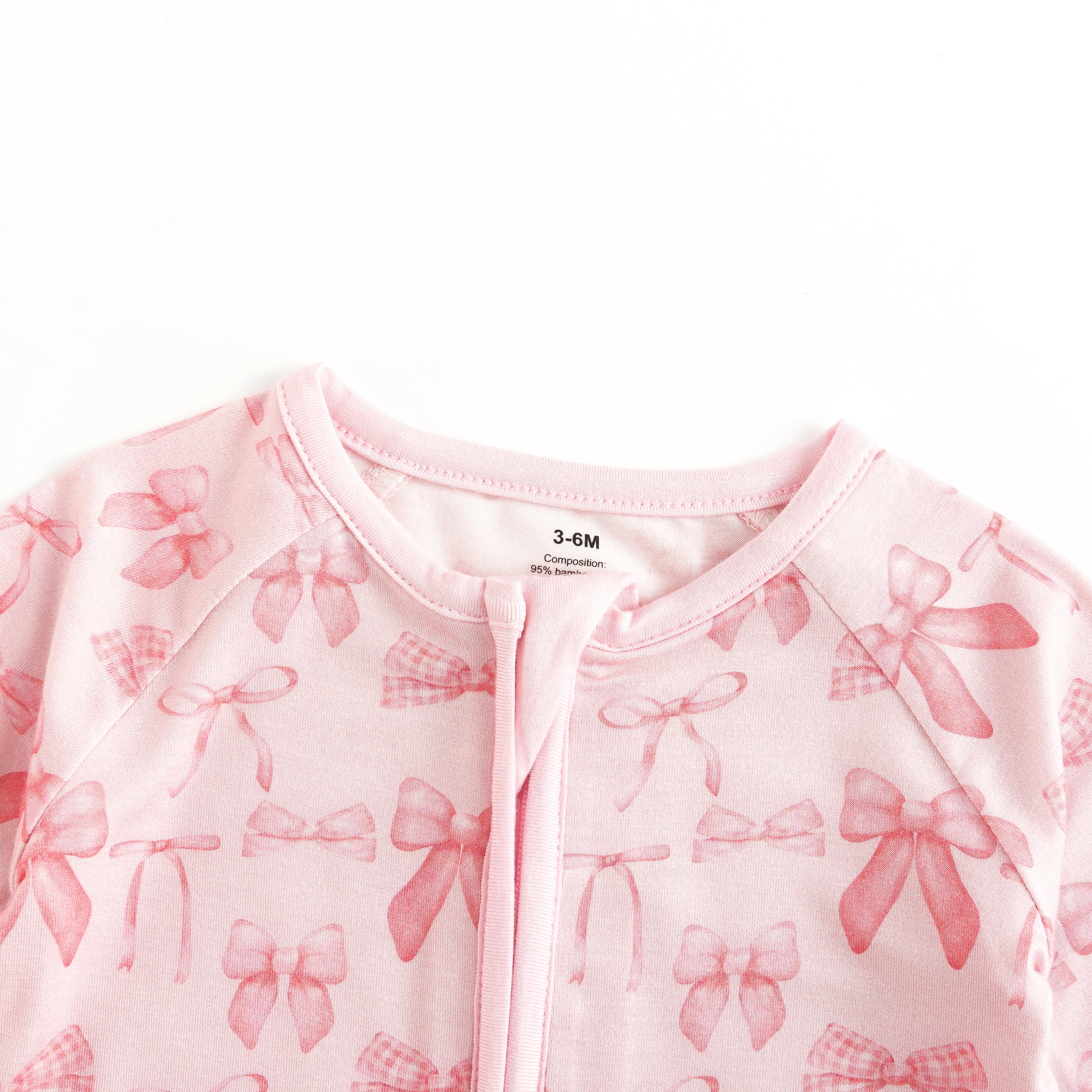 Pink Bows (convertible Zip Footies)