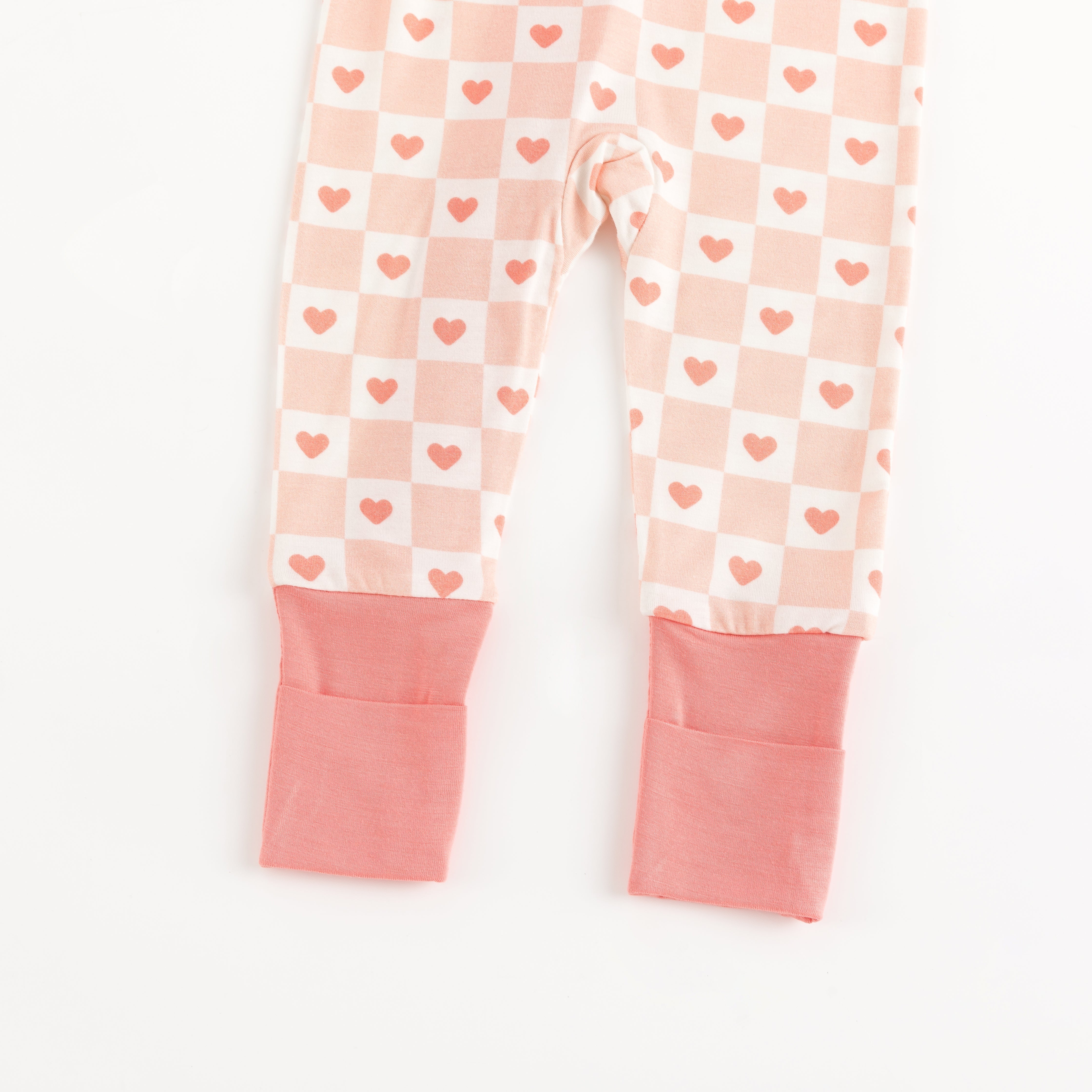 Checkerboard Hearts (convertible Zip Footies)