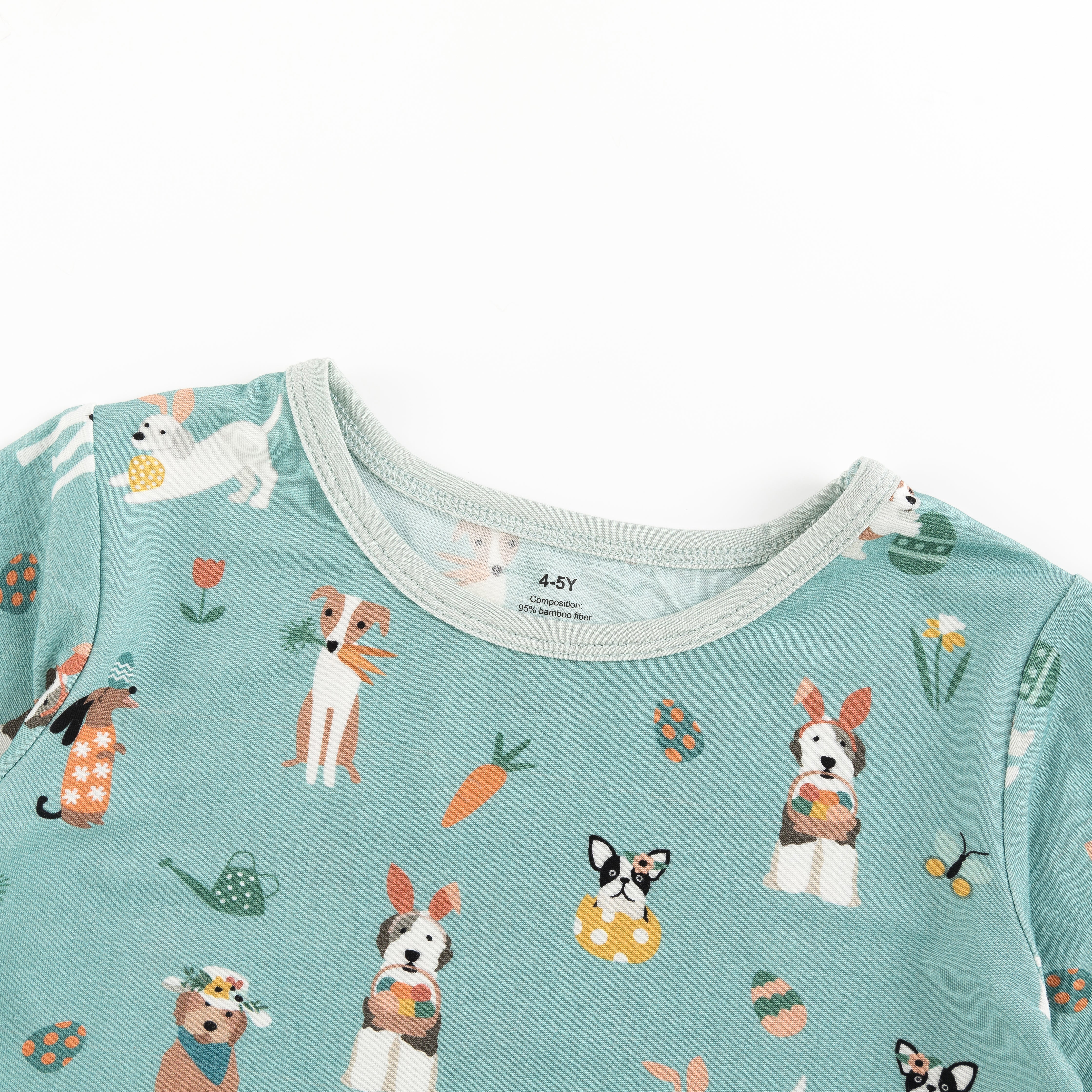 Puppy Egg Hunt (short Sleeve Pj) - Aquamarine