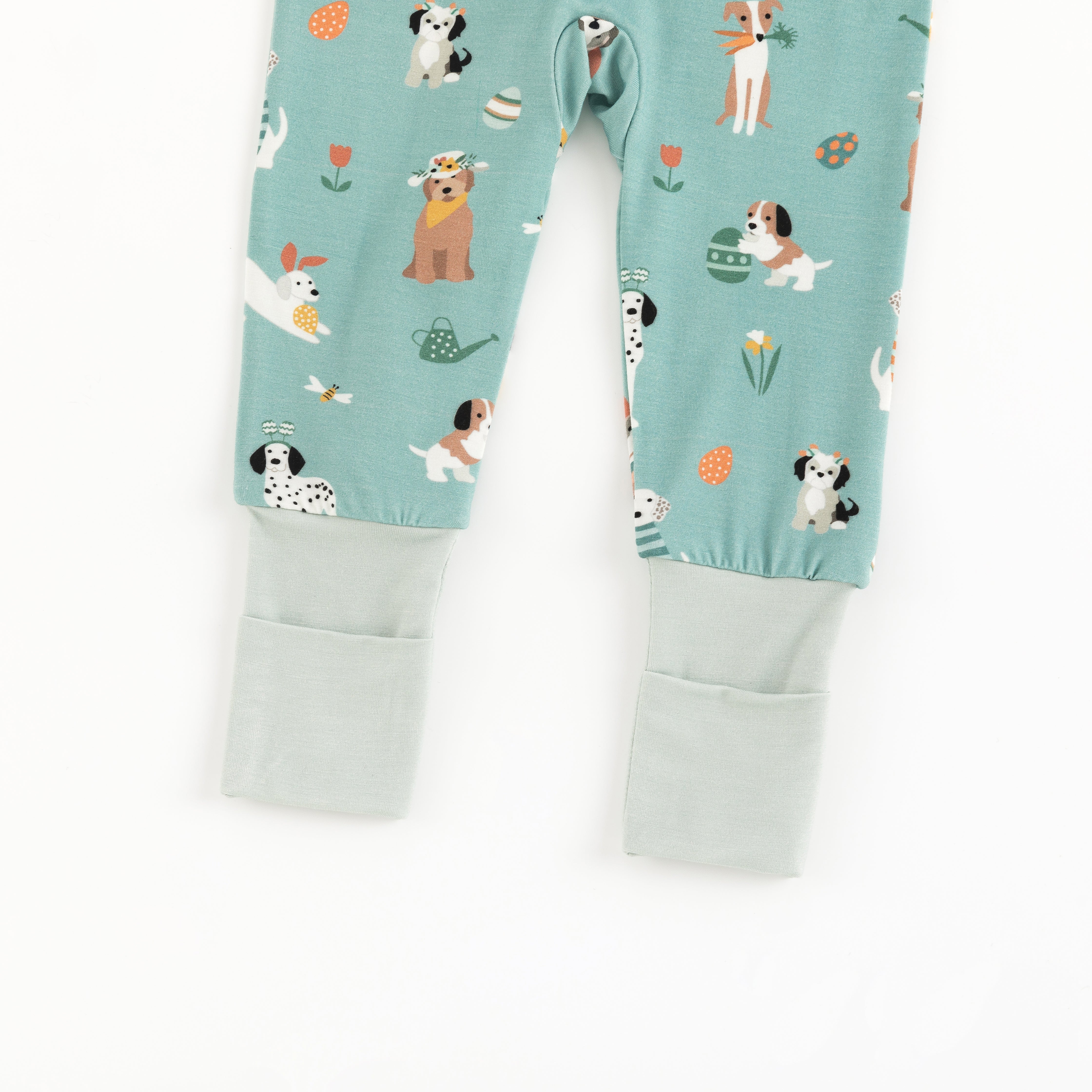 Puppy Egg Hunt (convertible Zip Footies) - Aquamarine