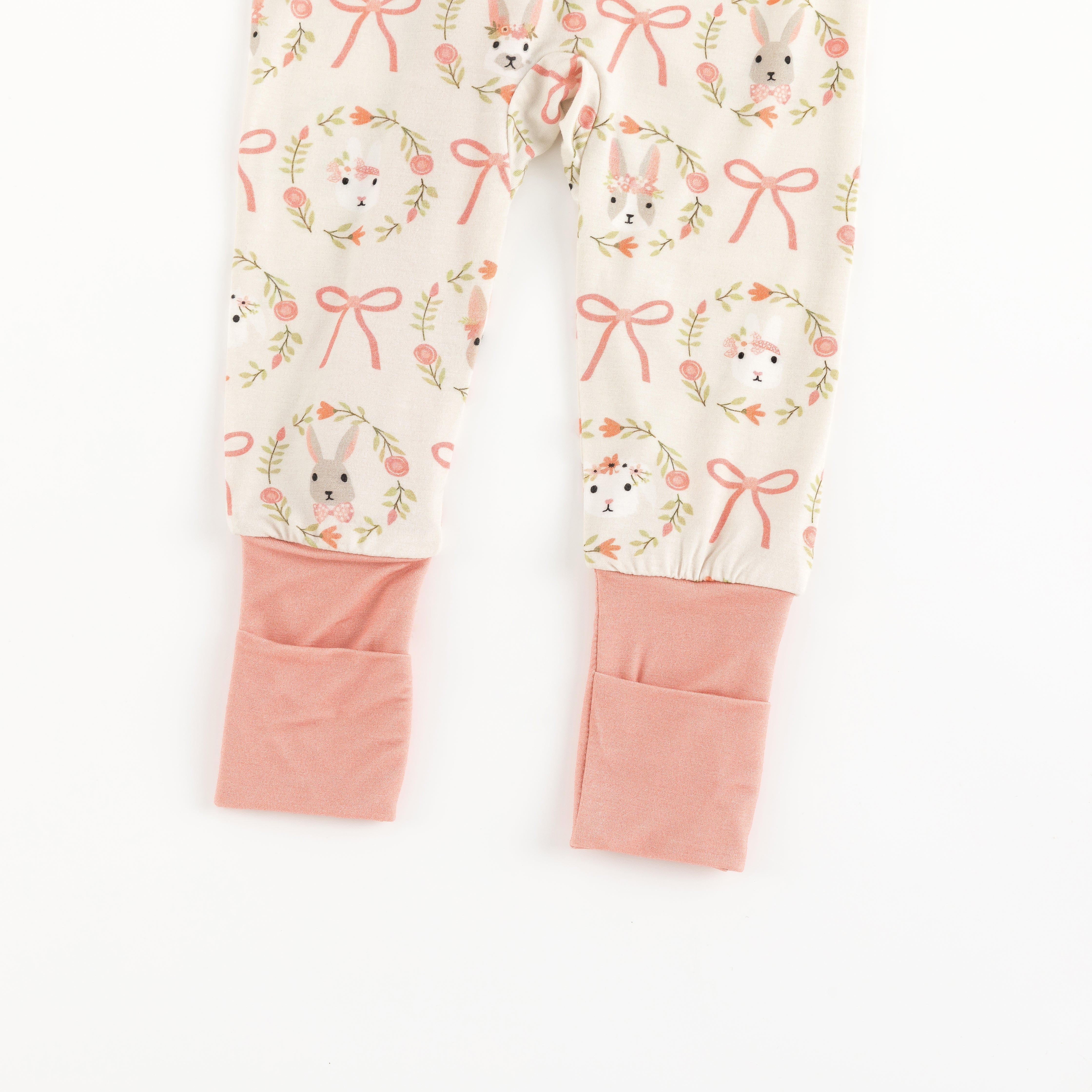 Bows & Bunnies (convertible Zip Footies)