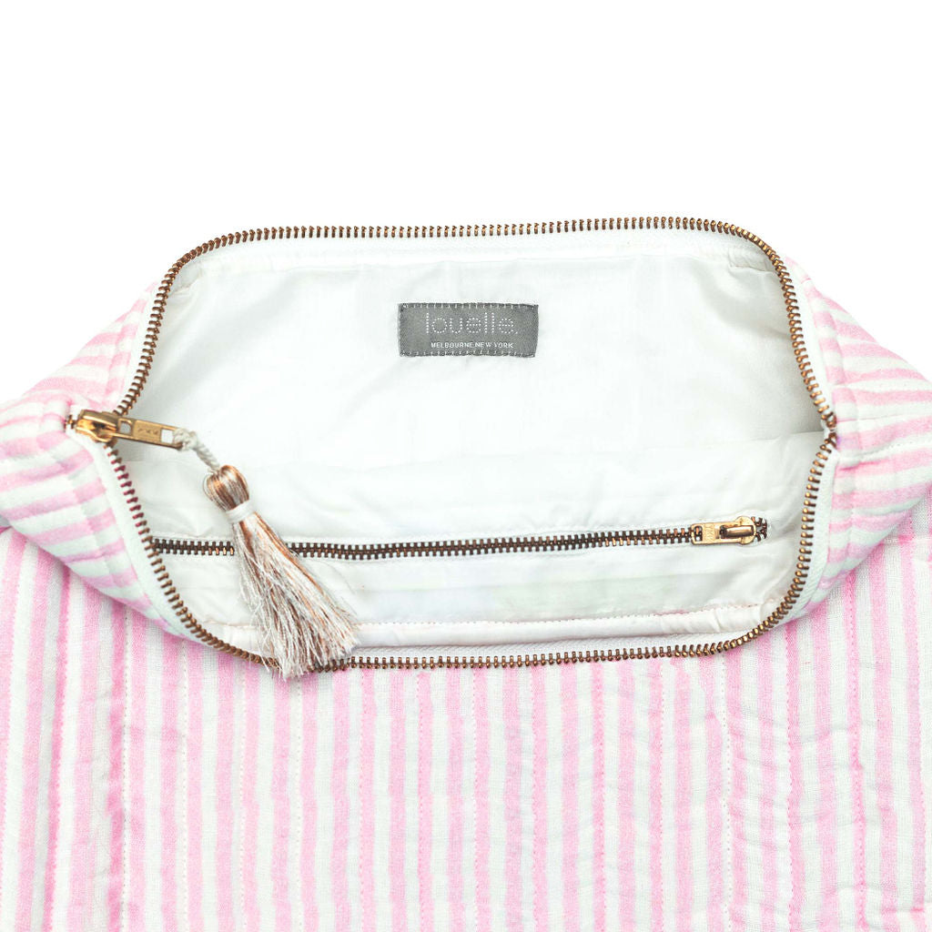 Linen Pouch | Palm Beach Pink Stripe Linen