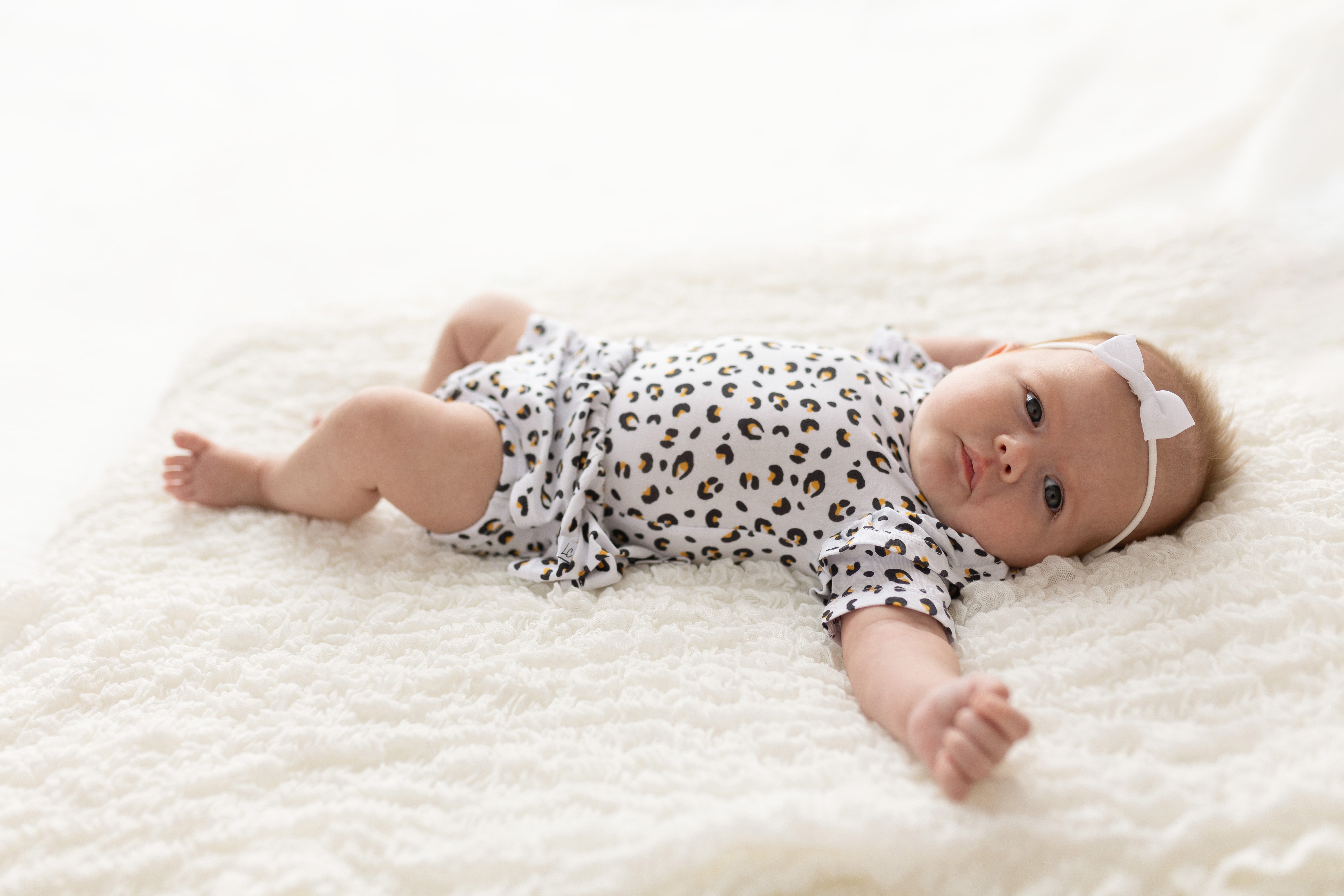 Allie Leopard Bamboo Skirted Bodysuit