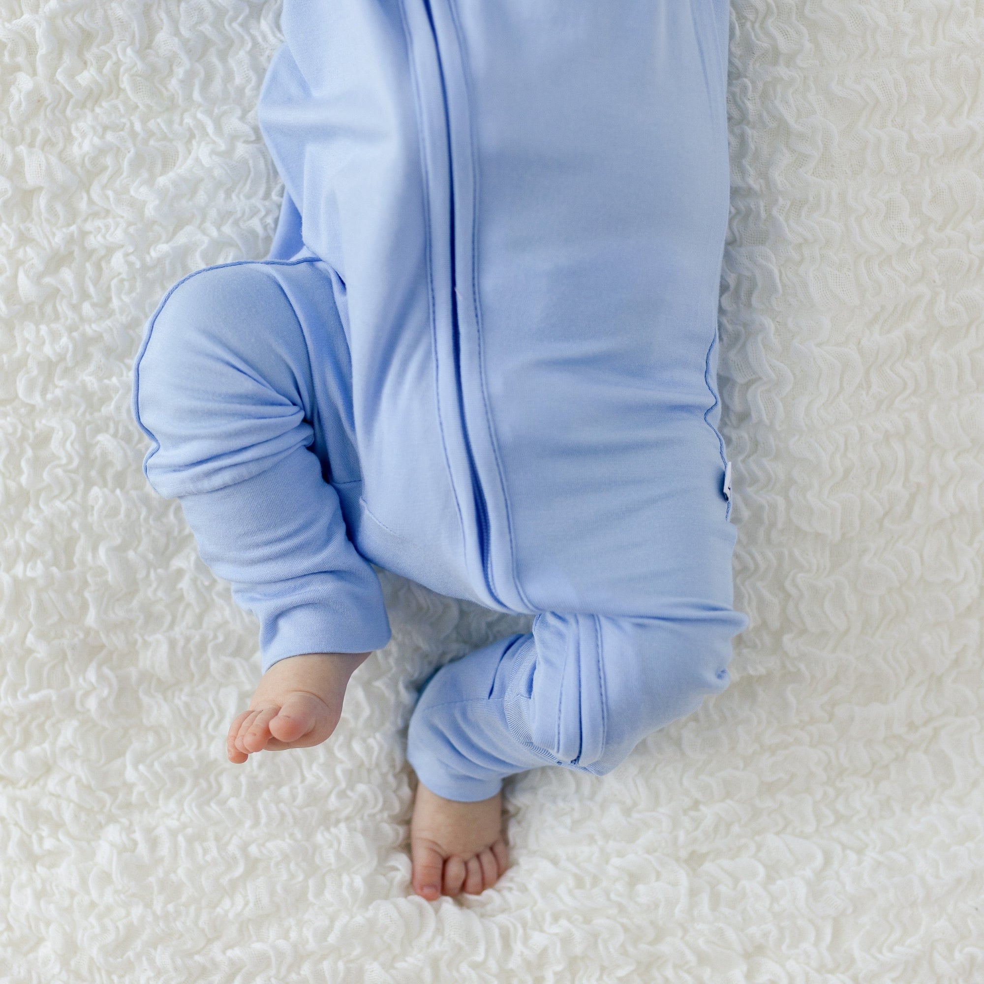 Lillian Trisomy 18 Blue Bamboo Convertible Footie (restock)