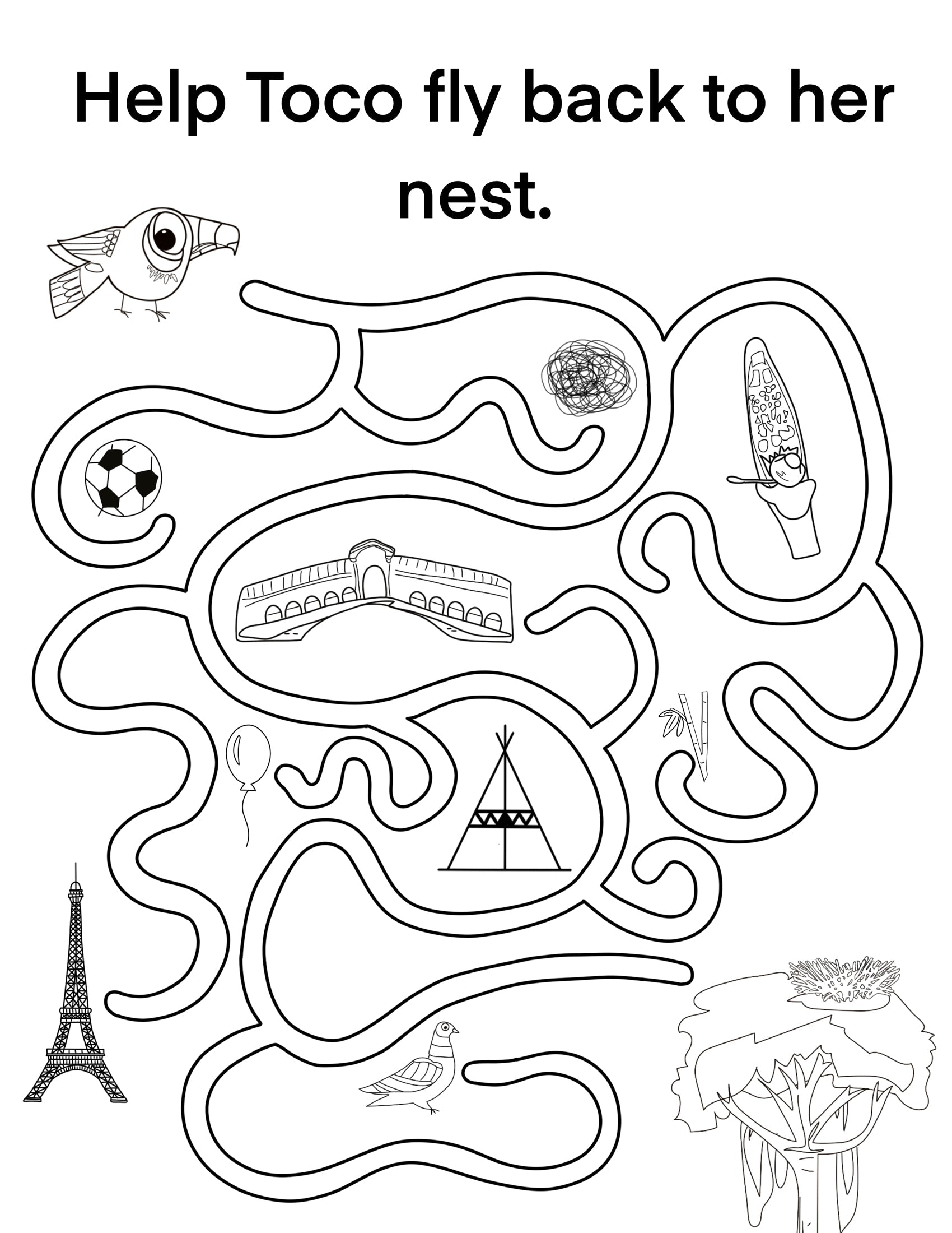 Toco Can Can: And You Can Too! Color-in Activity Book