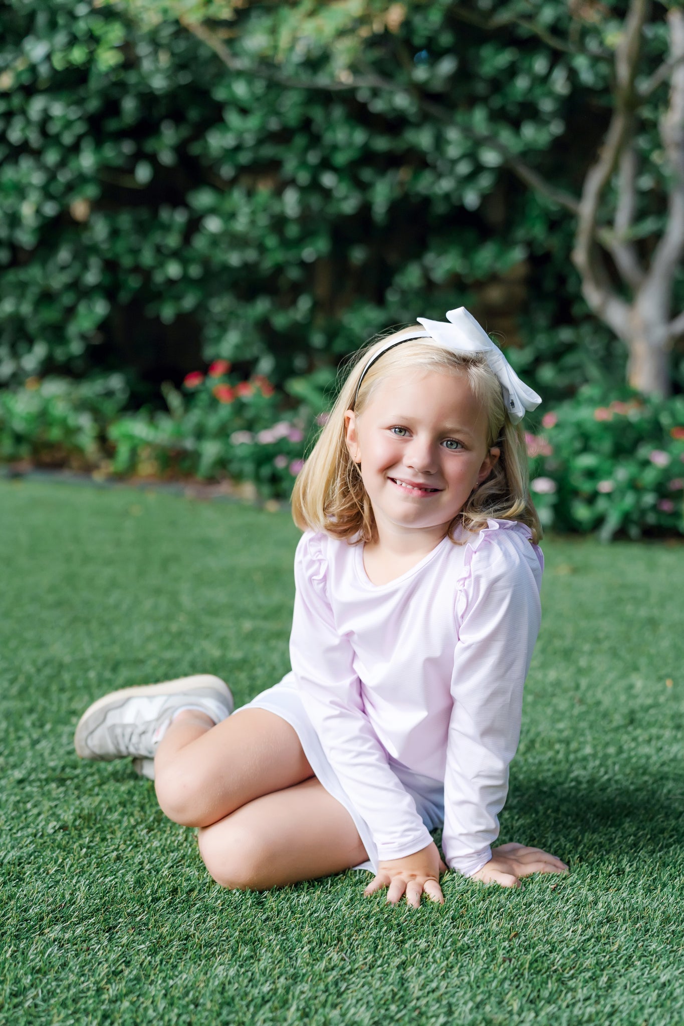 Mia Girls' Longsleeve Performance Top By Lh Sport - Pink Stripes