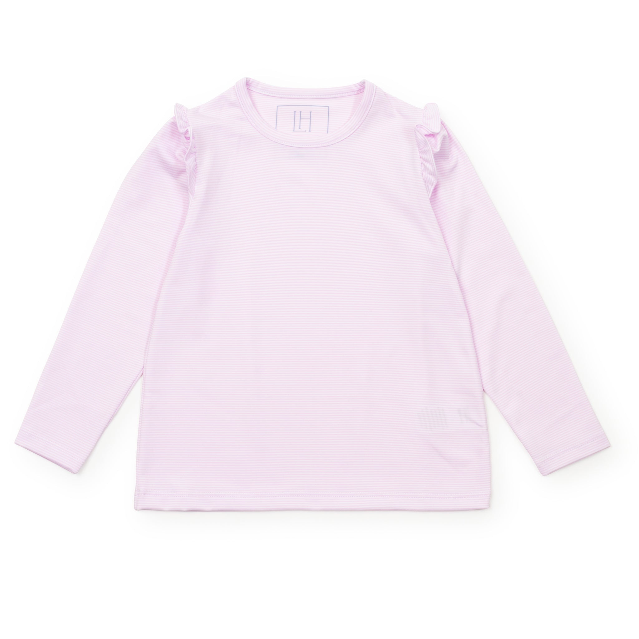 Mia Girls' Longsleeve Performance Top By Lh Sport - Pink Stripes