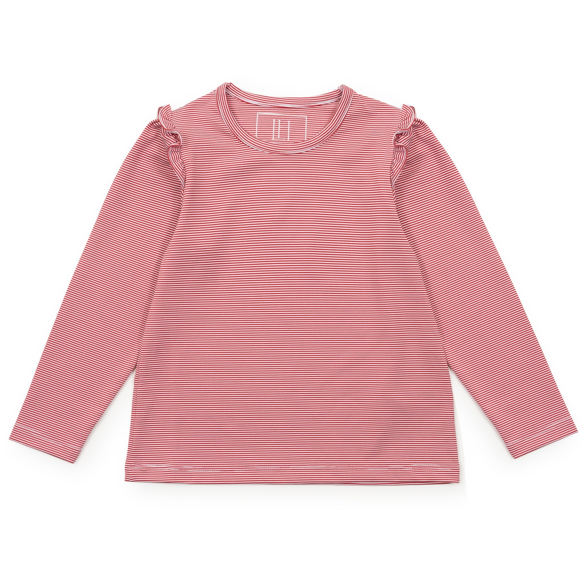 Mia Girls' Longsleeve Performance Top By Lh Sport - Red Stripes