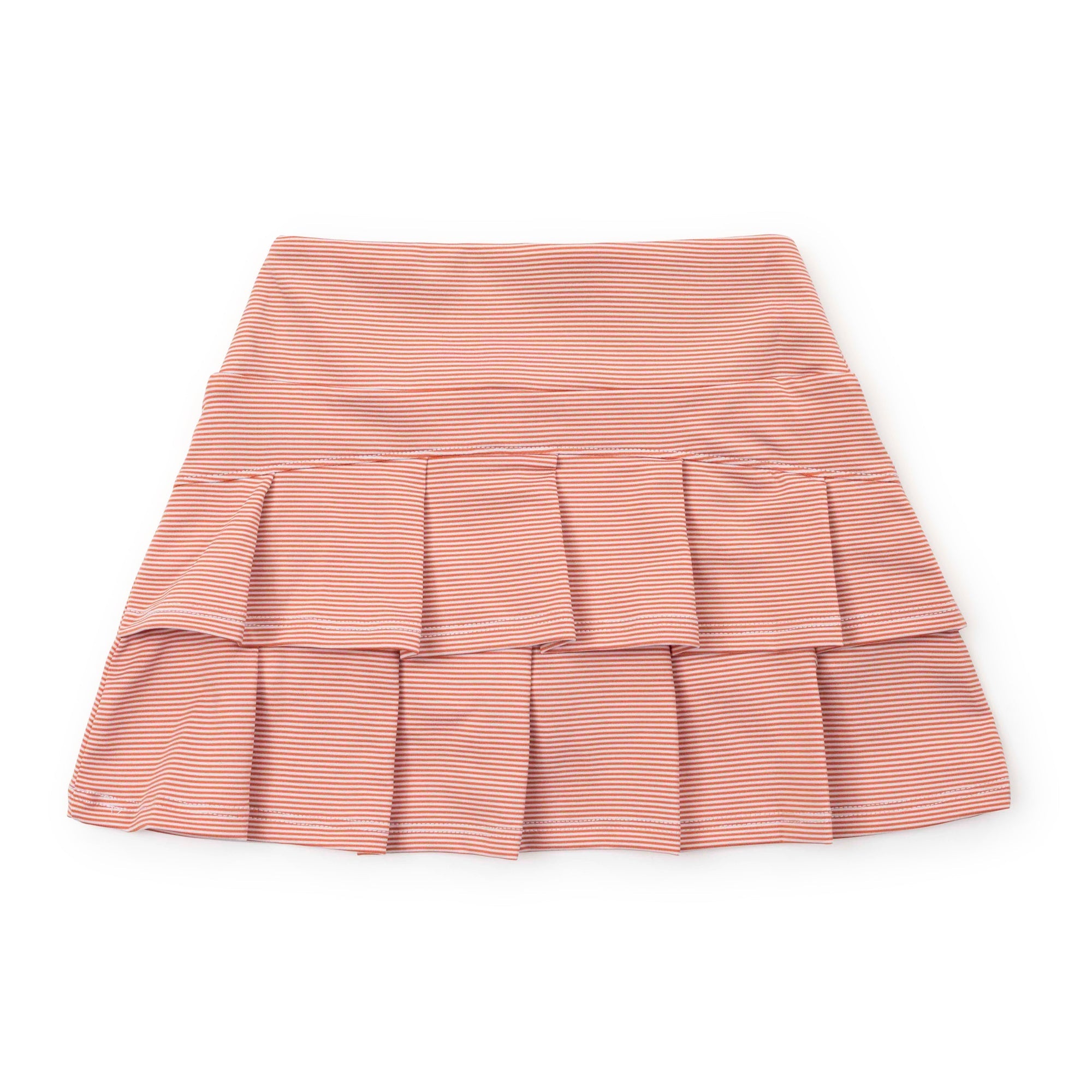 Margot Girls' Tiered Skirt By Lh Sport - Orange And White Stripes