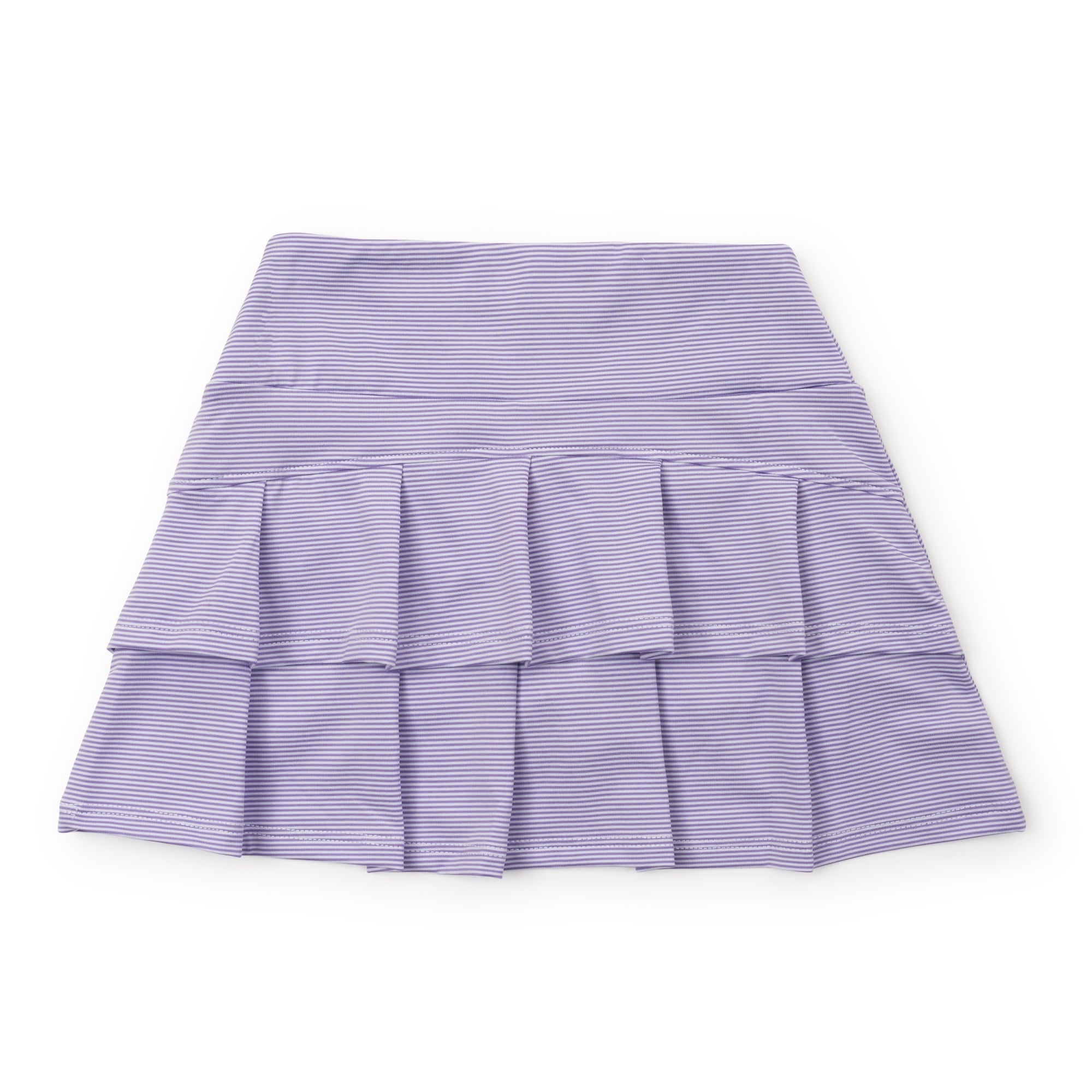 Margot Girls' Tiered Performance Skirt - Purple And White Stripes