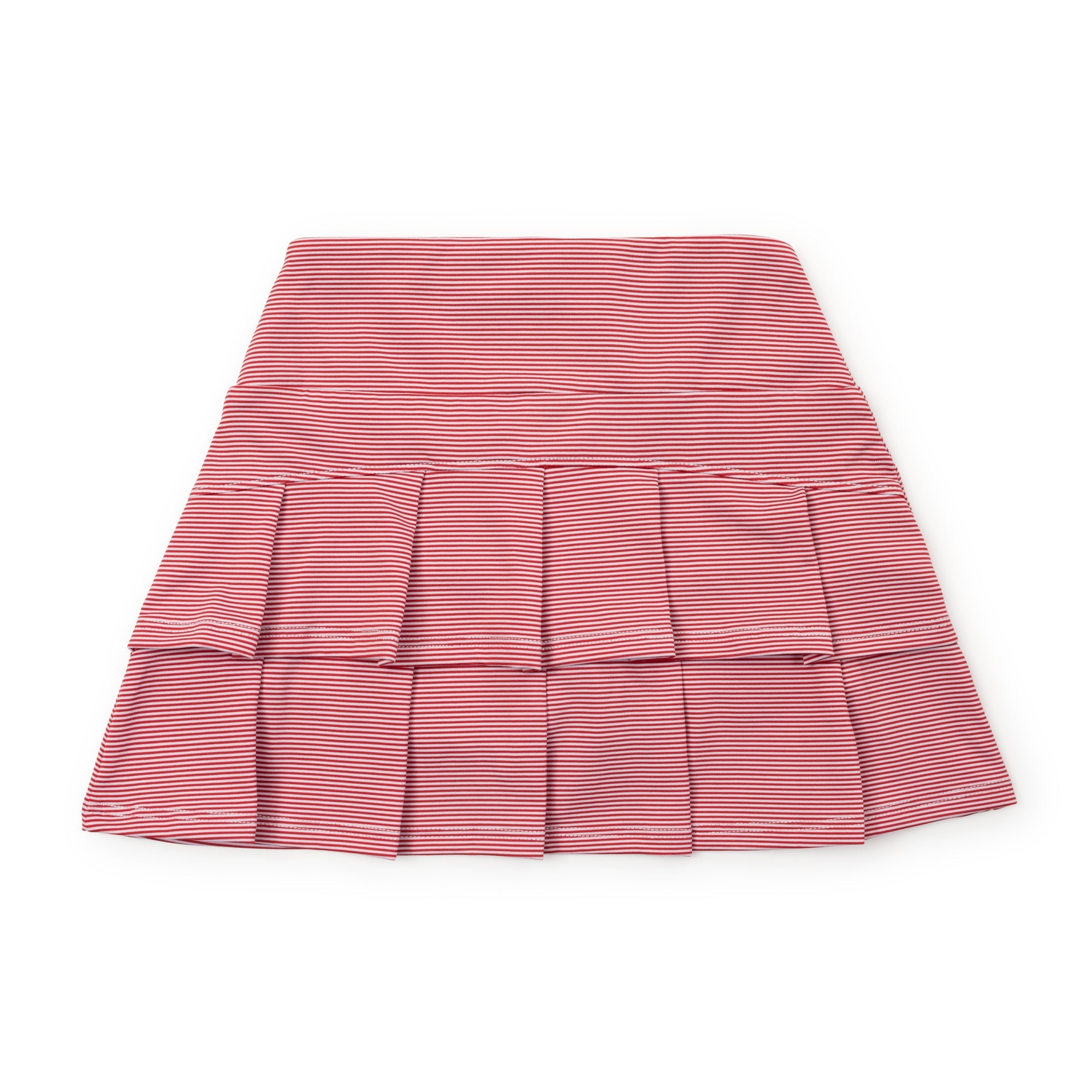 Margot Girls' Tiered Skirt By Lh Sport - Red And White Stripes