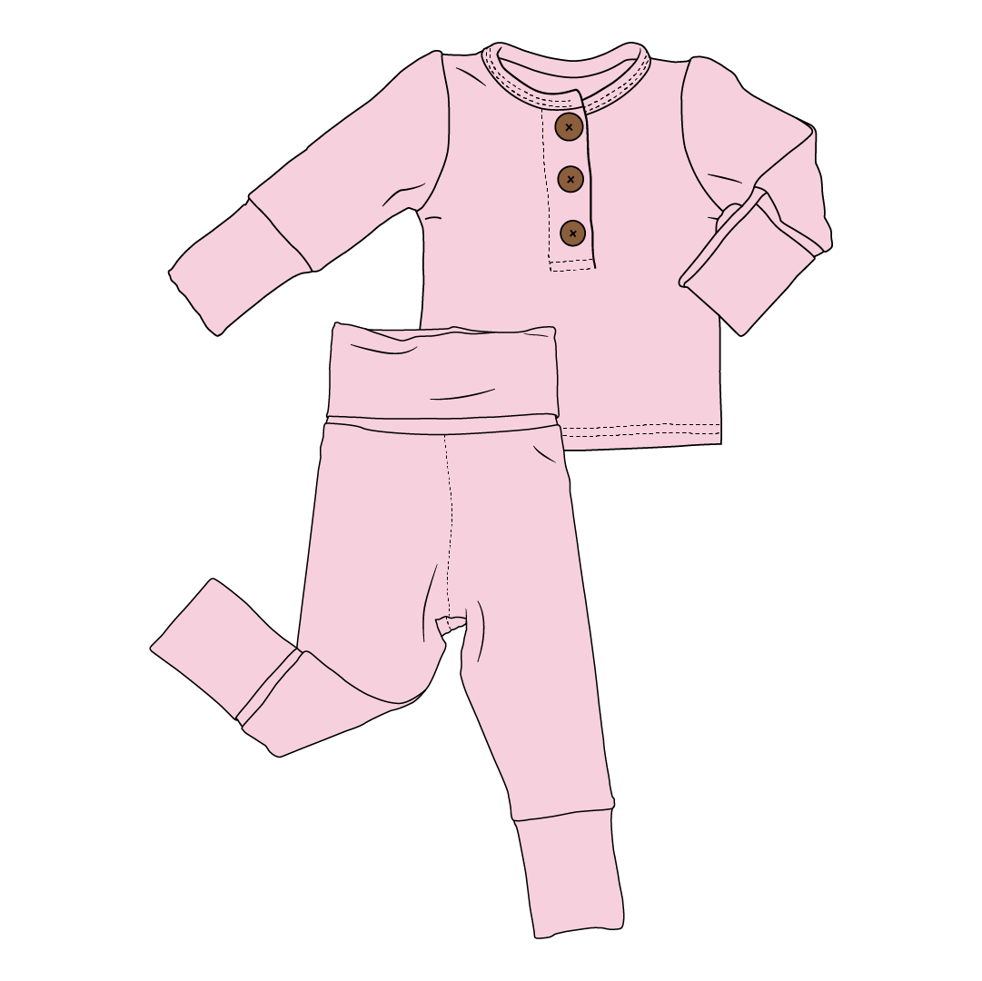 Light Pink Infant 2-piece Bamboo Set