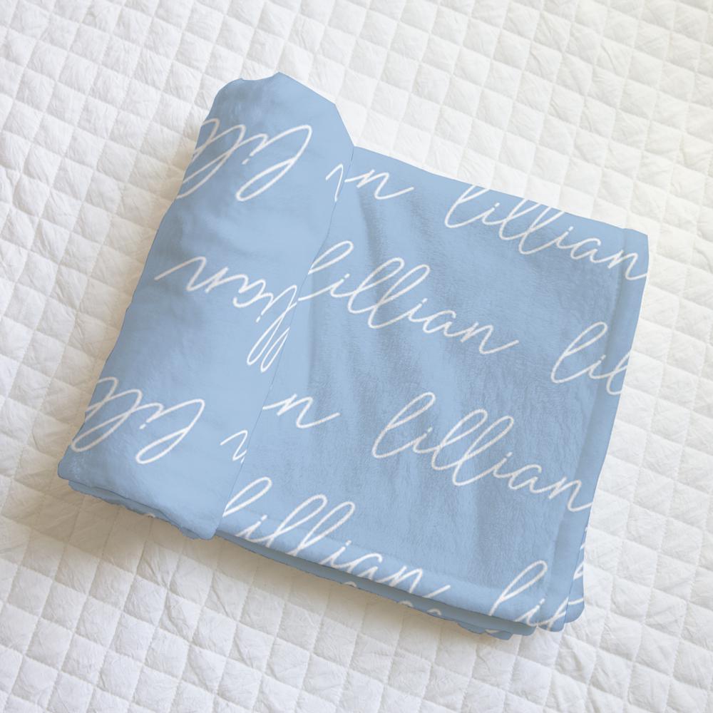 Lillian Blue Personalized Minky Blanket