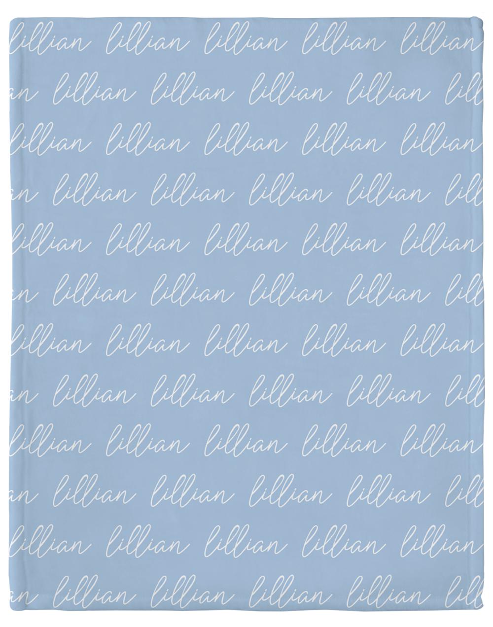 Lillian Blue Personalized Minky Blanket
