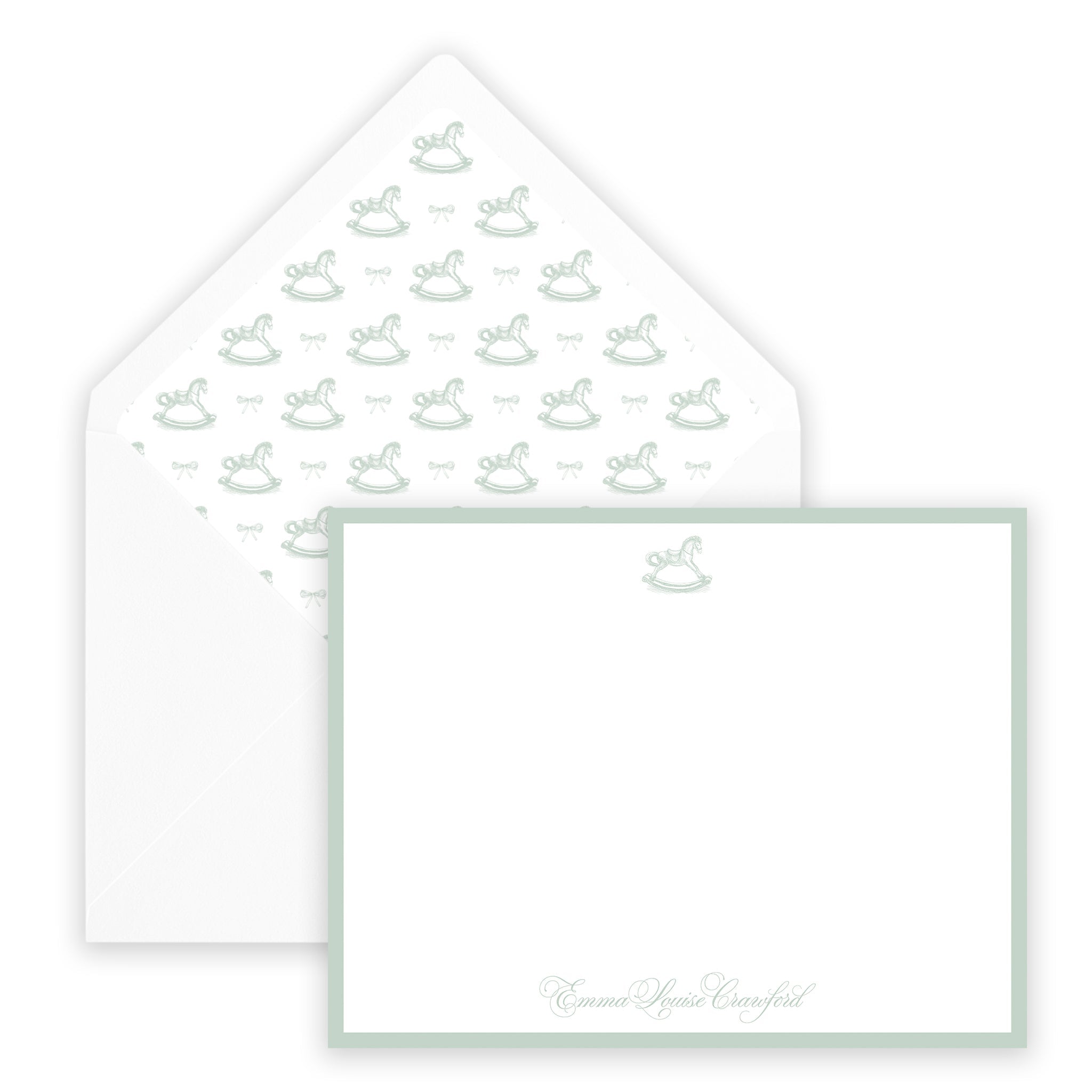 Sage Rocking Horse Notecard