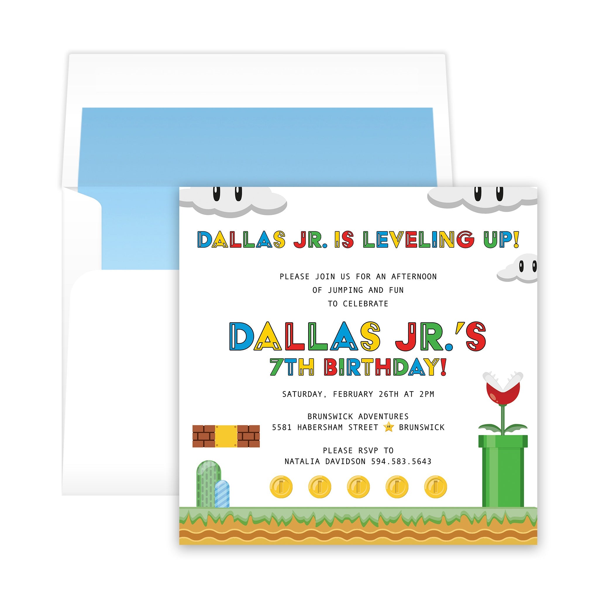 Super Mario Birthday Invitation