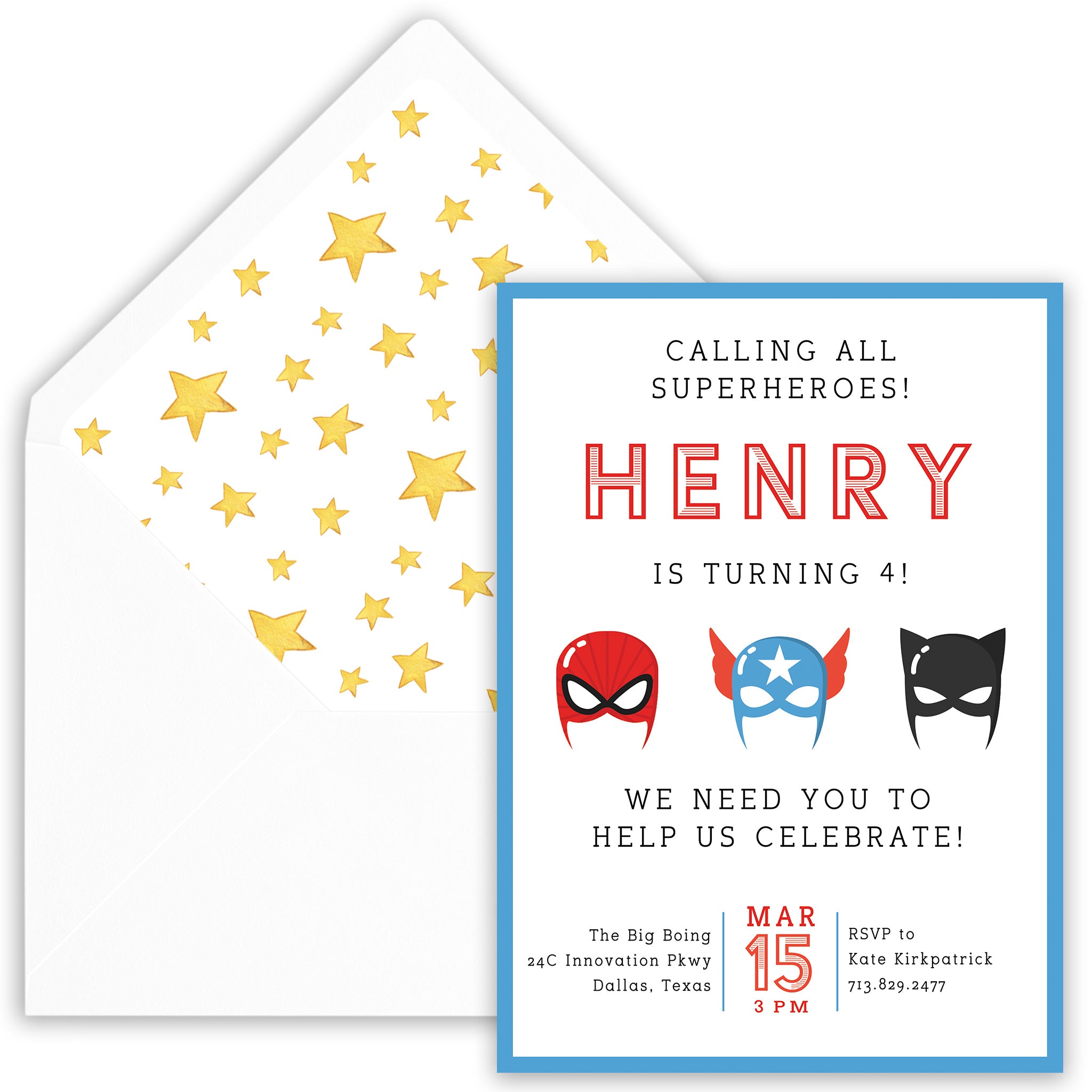 Superhero Birthday Invitation