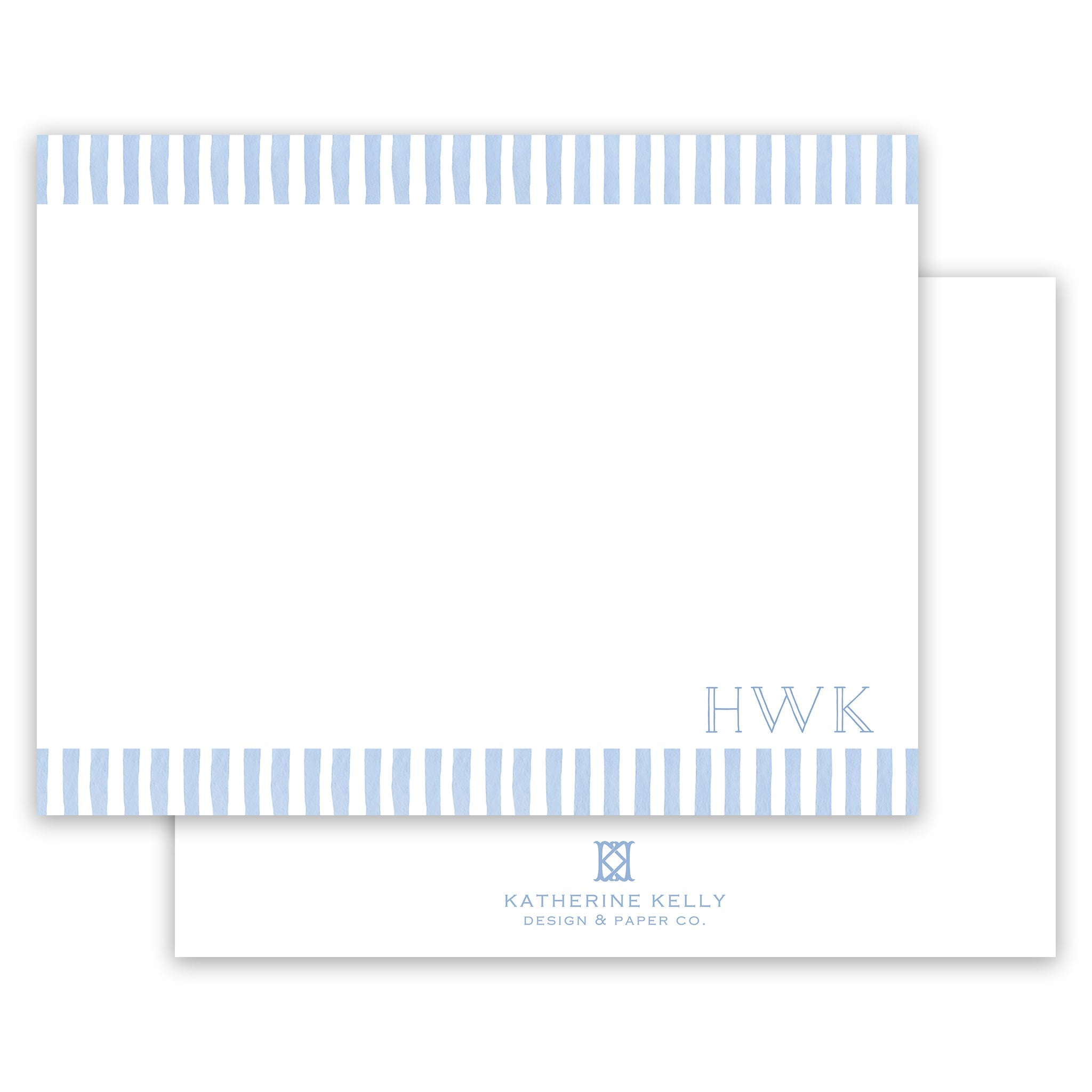 Classic Watercolor Initial Notecard