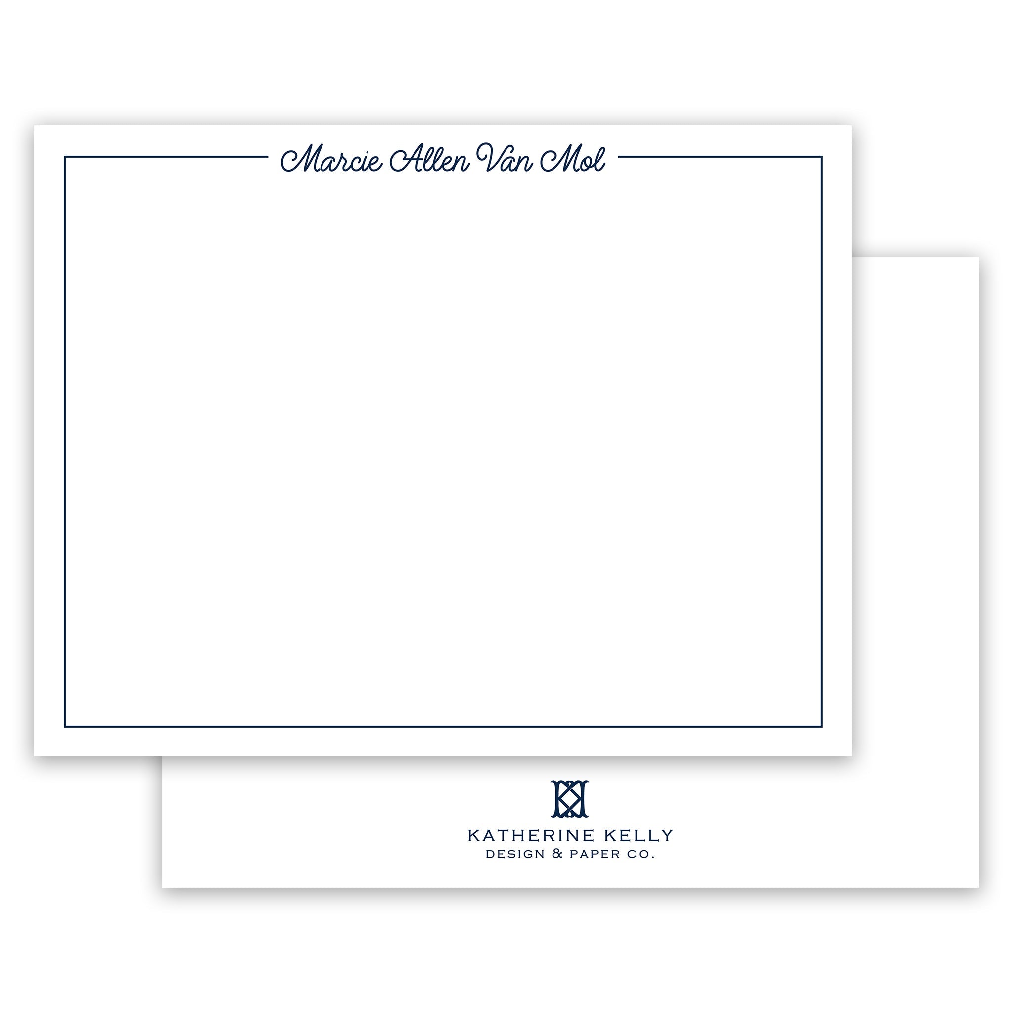 Classic Scipt Navy Notecard
