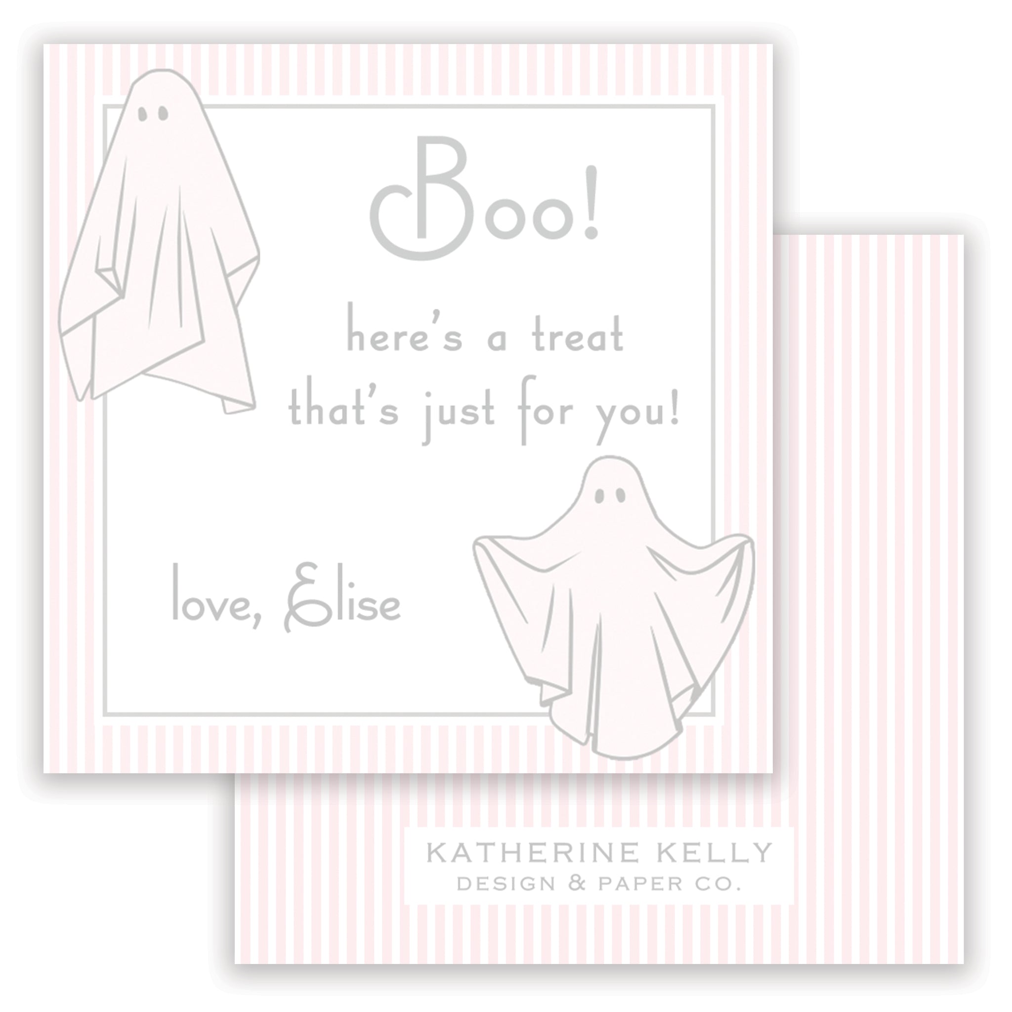 Pink Spooky Ghost Halloween Card