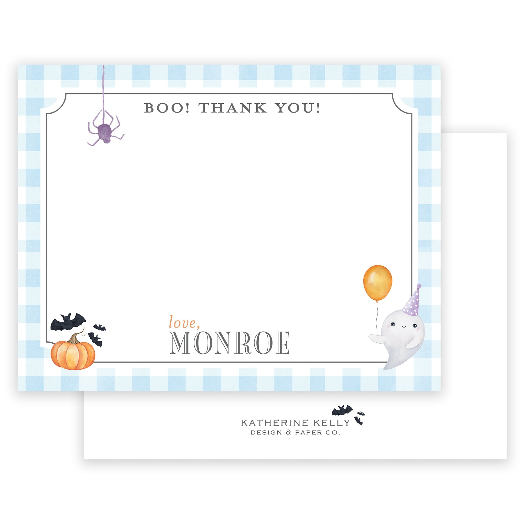 Sweet & Spooky Blue Notecard