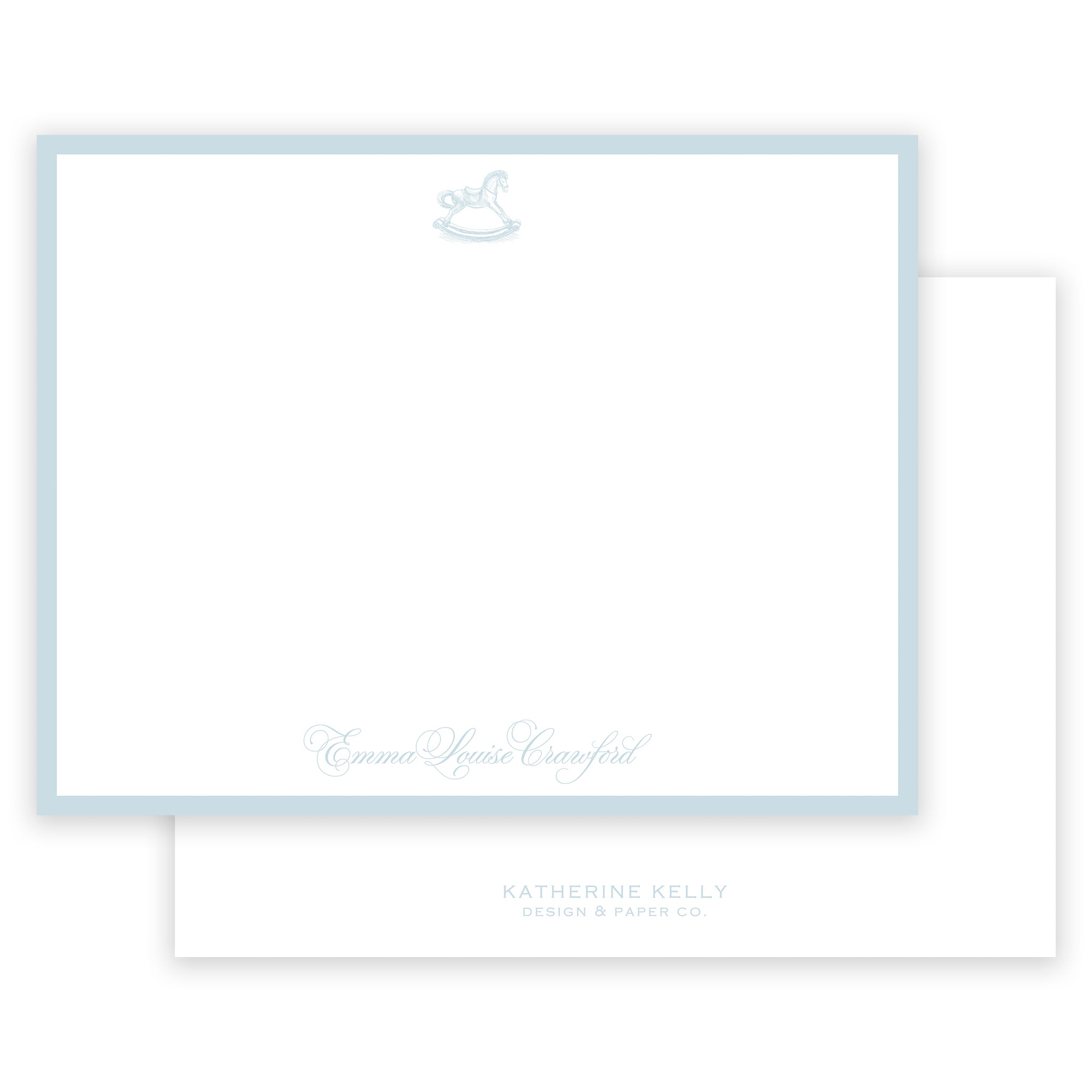 Blue Rocking Horse Notecard