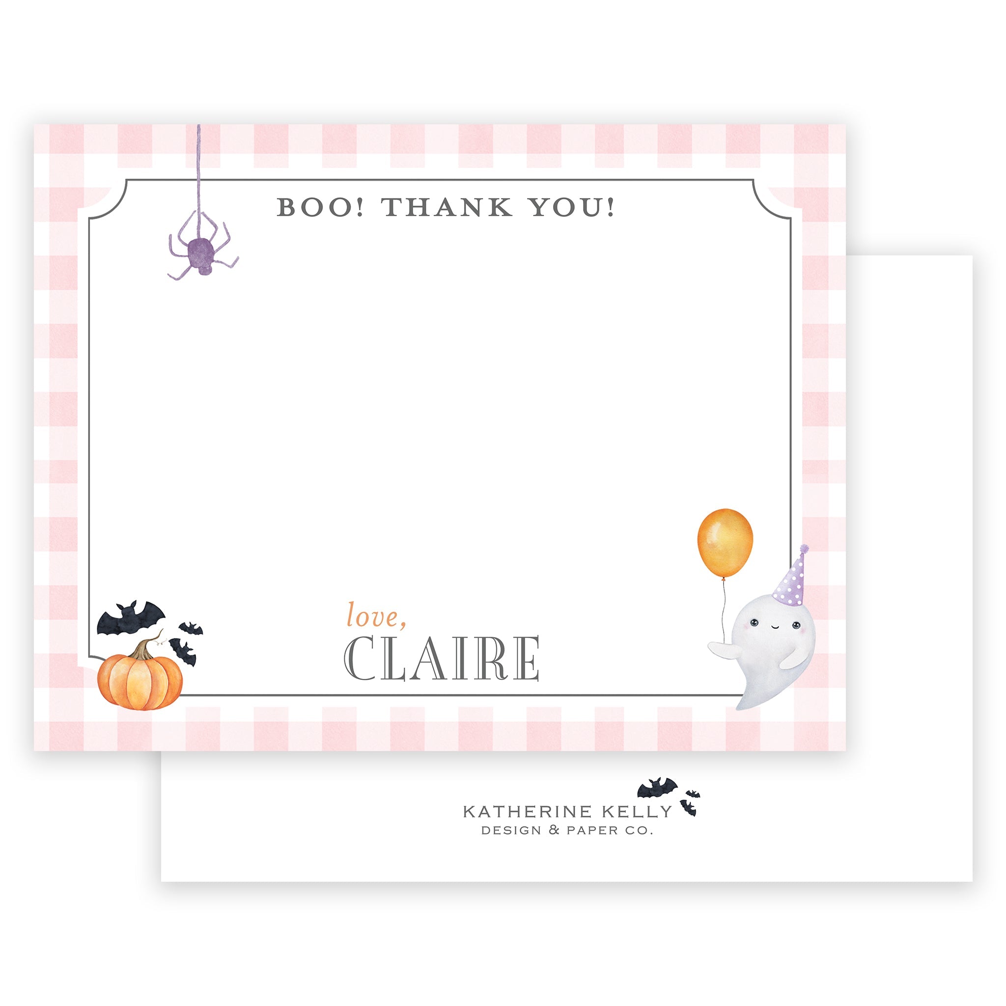 Sweet & Spooky Pink Notecard