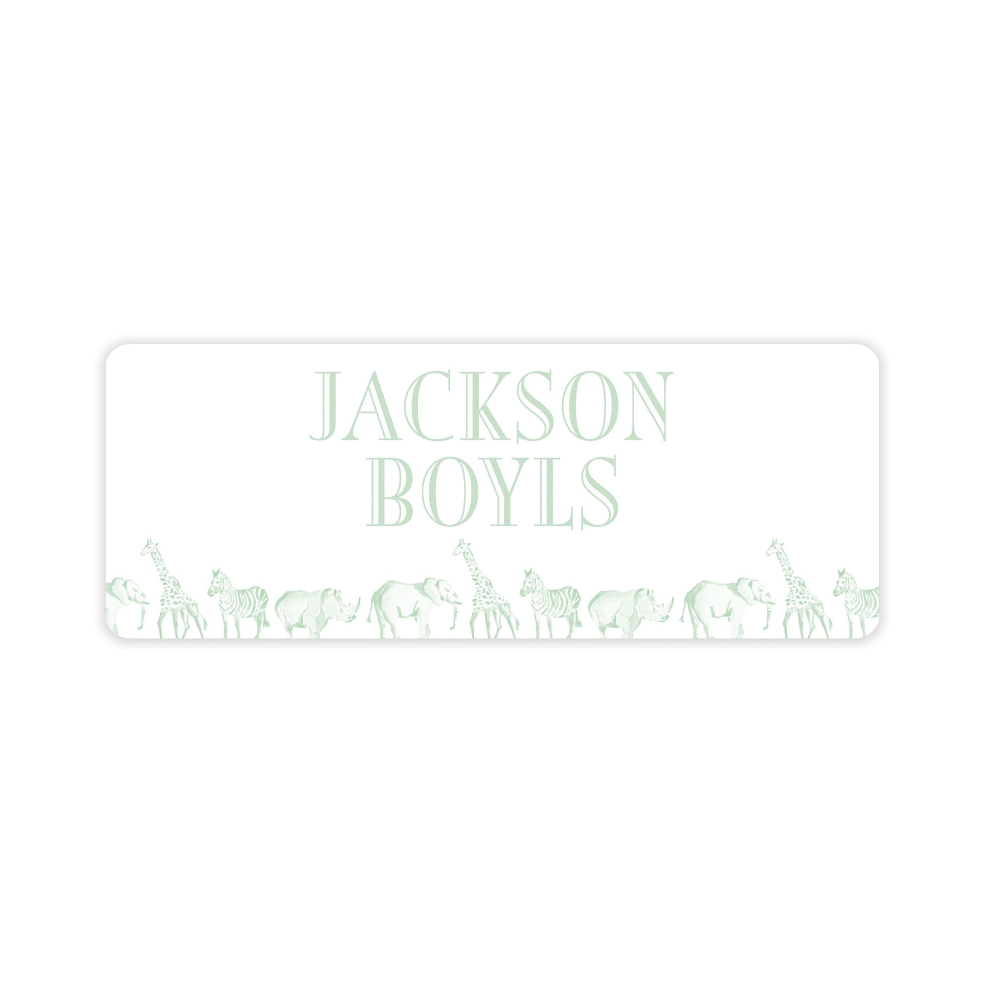 Green Safari Vinyl School Labels
