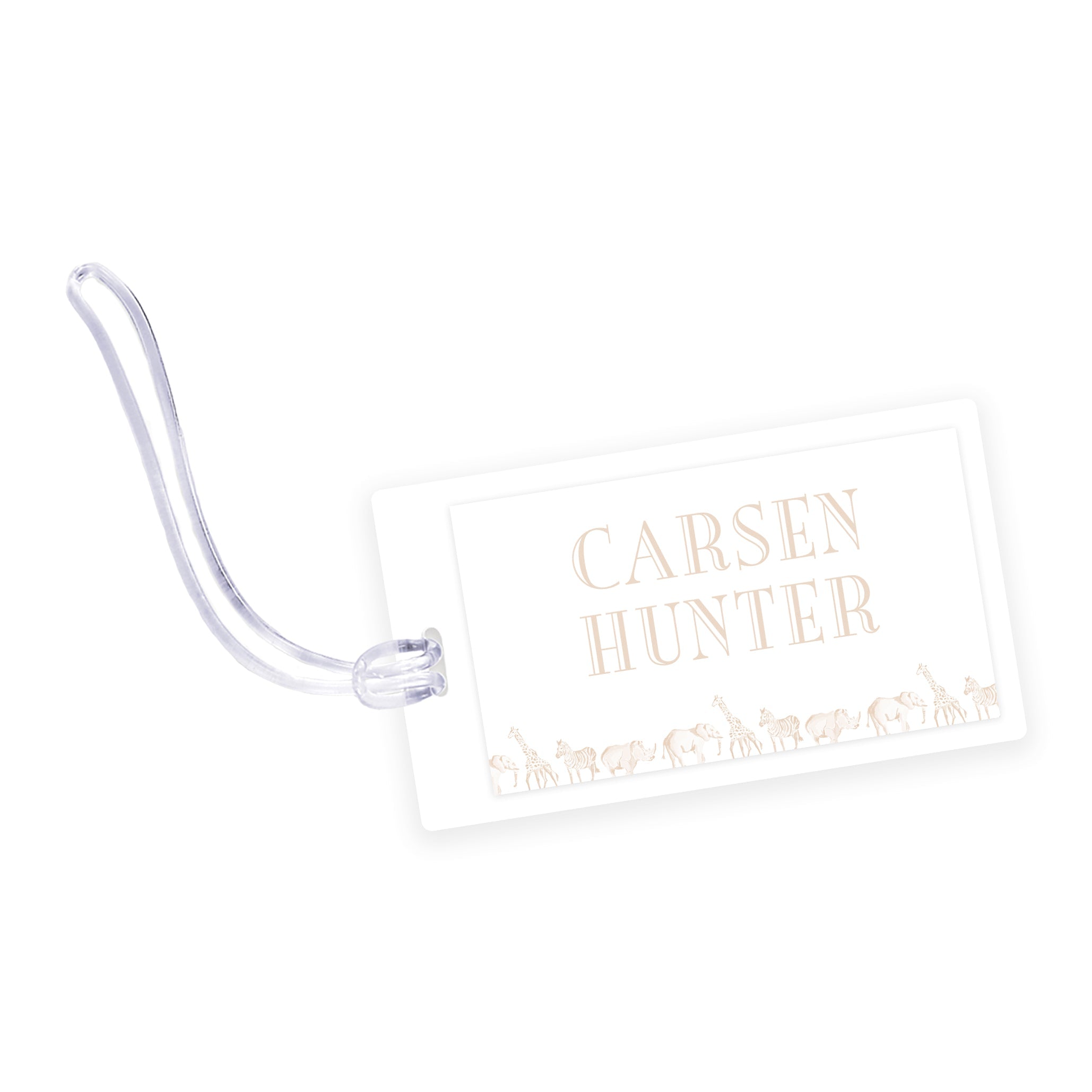 Taupe Safari Laminated Bag Tag