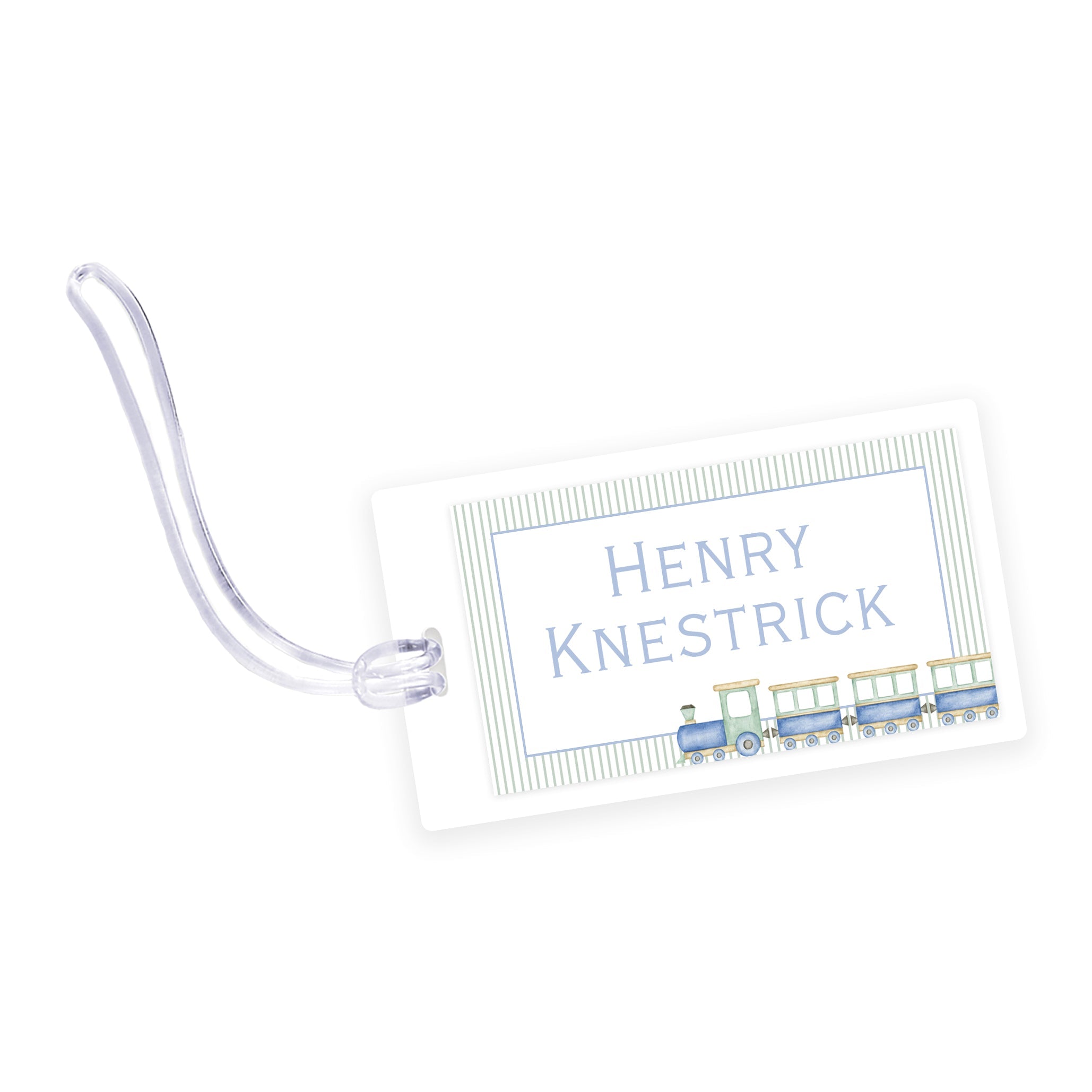 Train Laminated Bag Tag