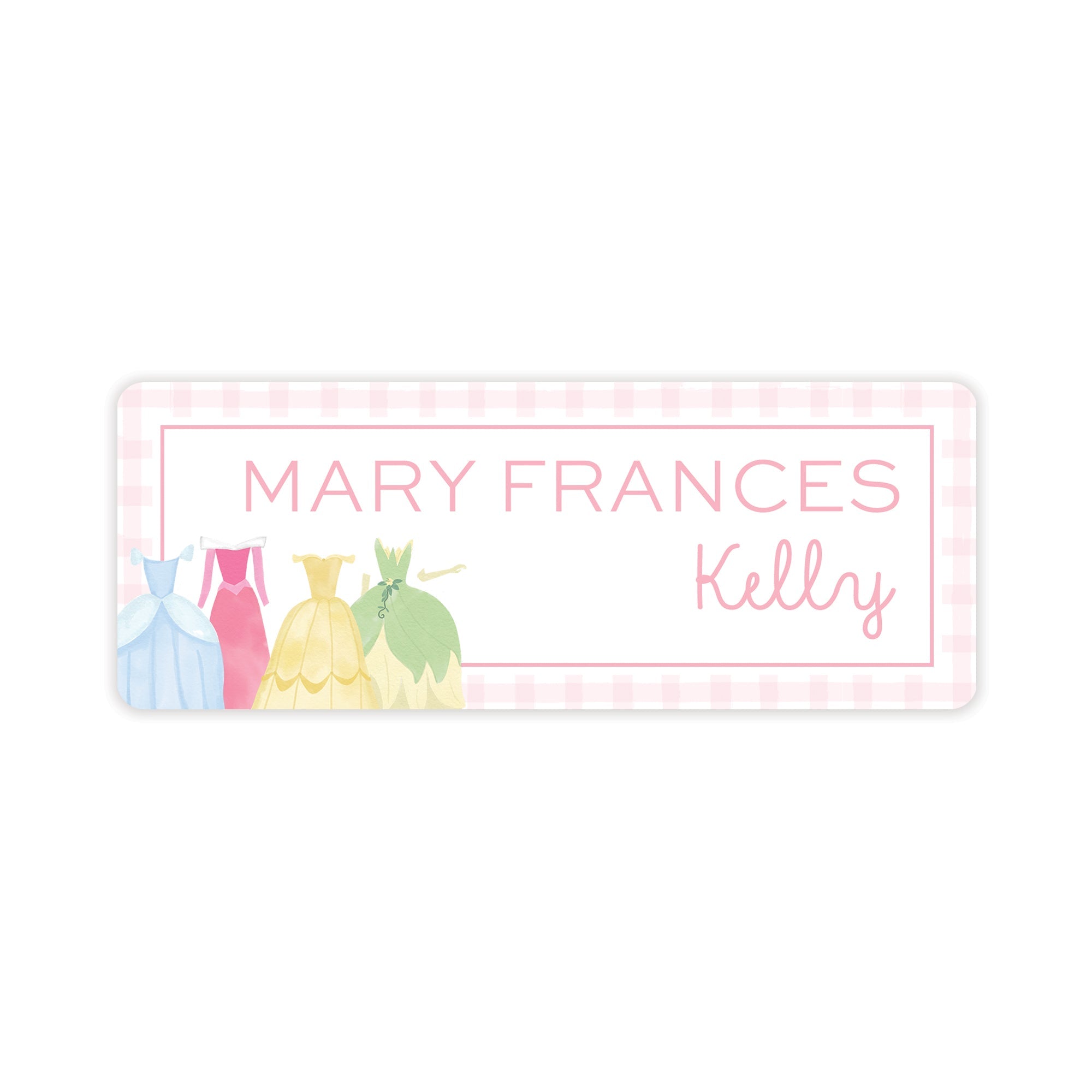 Princess Dresses Vinyl School Labels