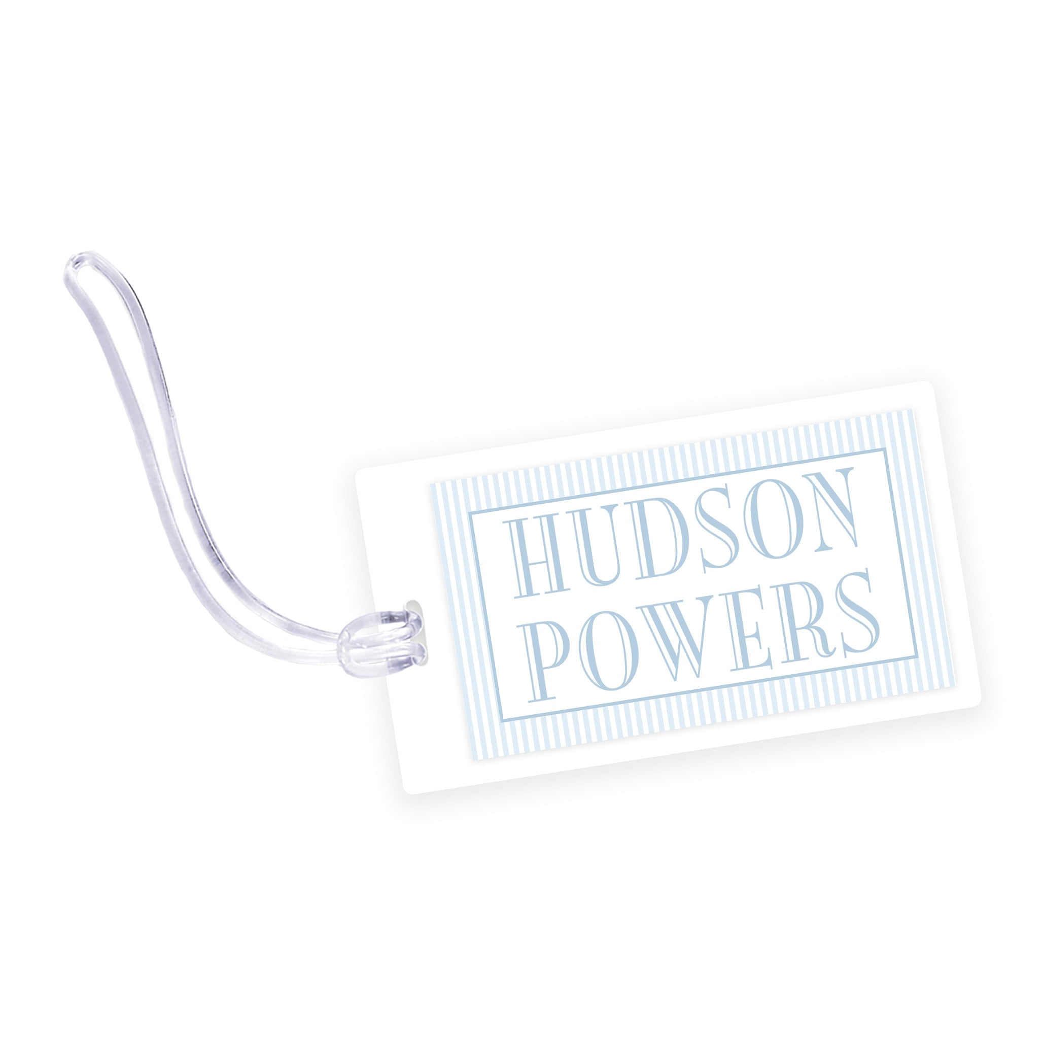 Blue Stripe Laminated Bag Tag