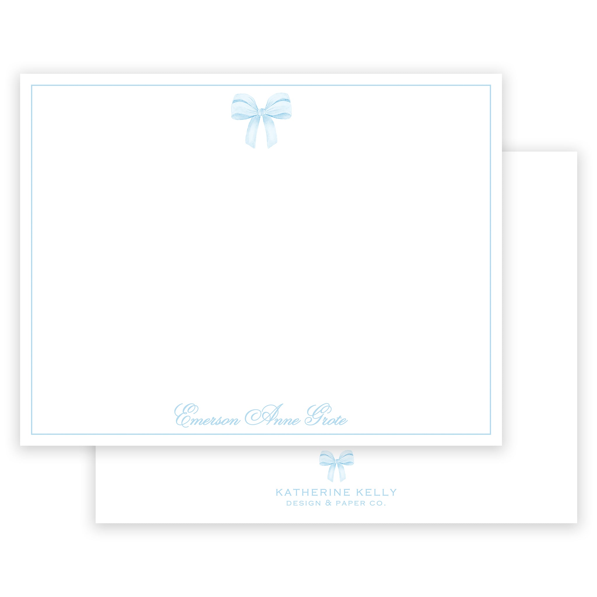Blue Bow Notecard