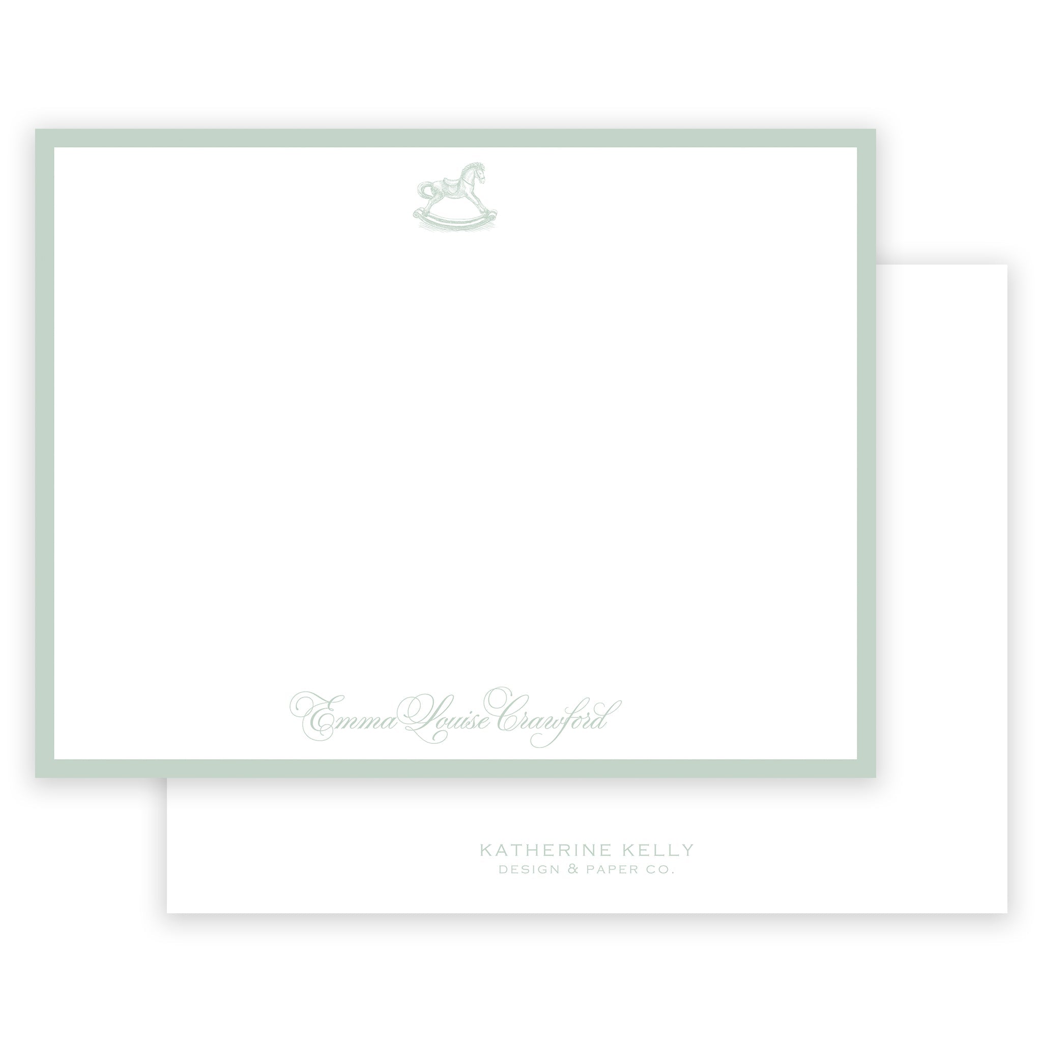 Sage Rocking Horse Notecard
