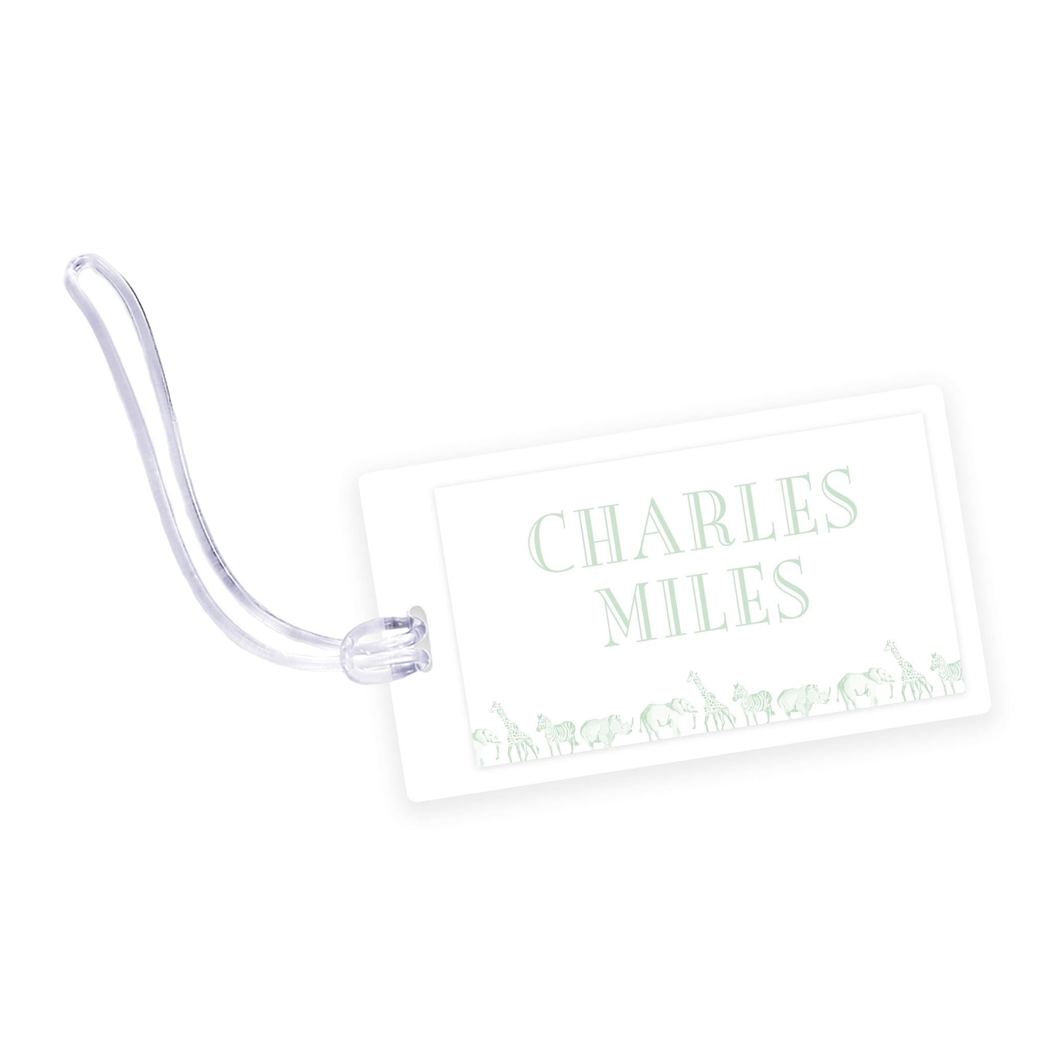 Green Safari Laminated Bag Tag