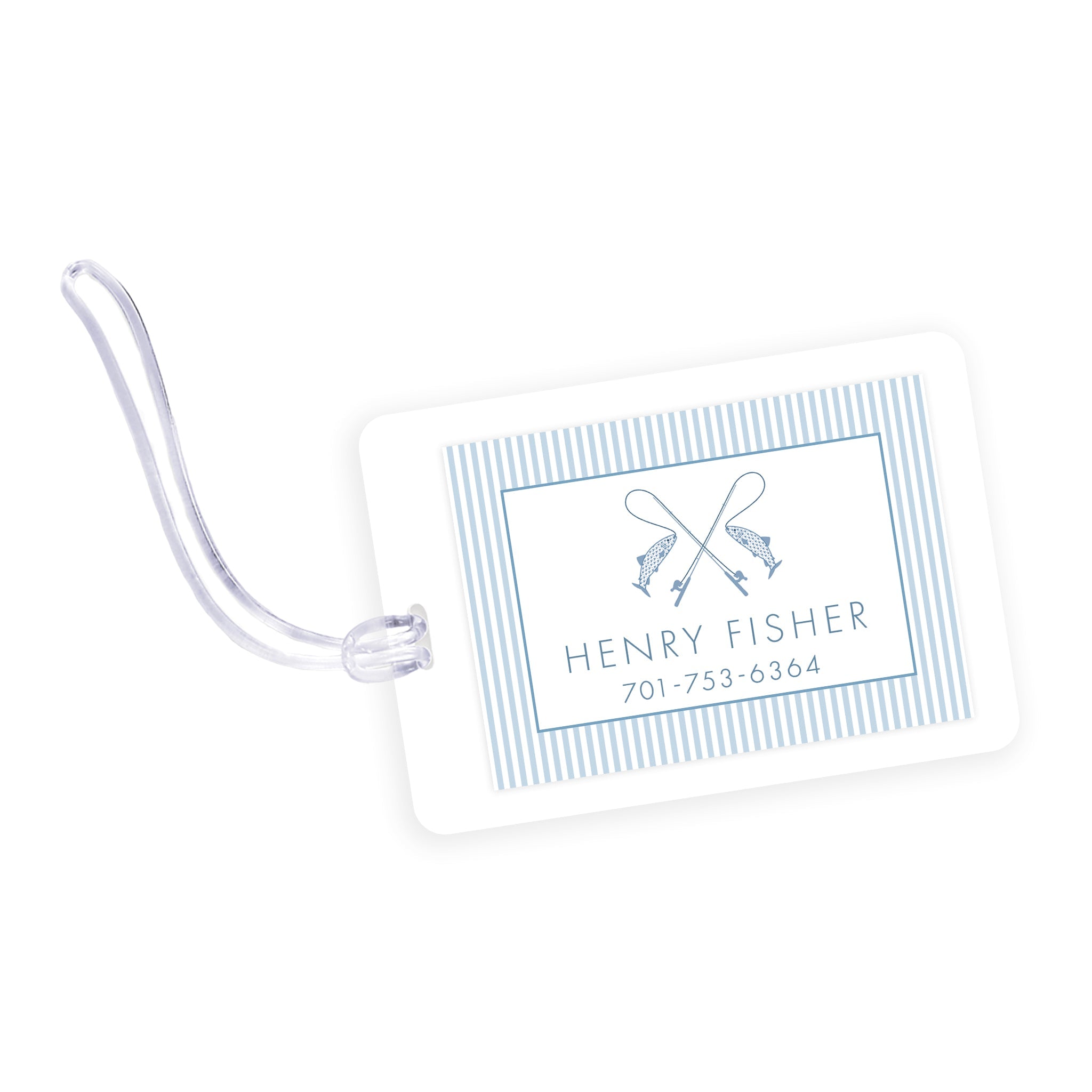 Pinstripe Fish Laminated Bag Tag
