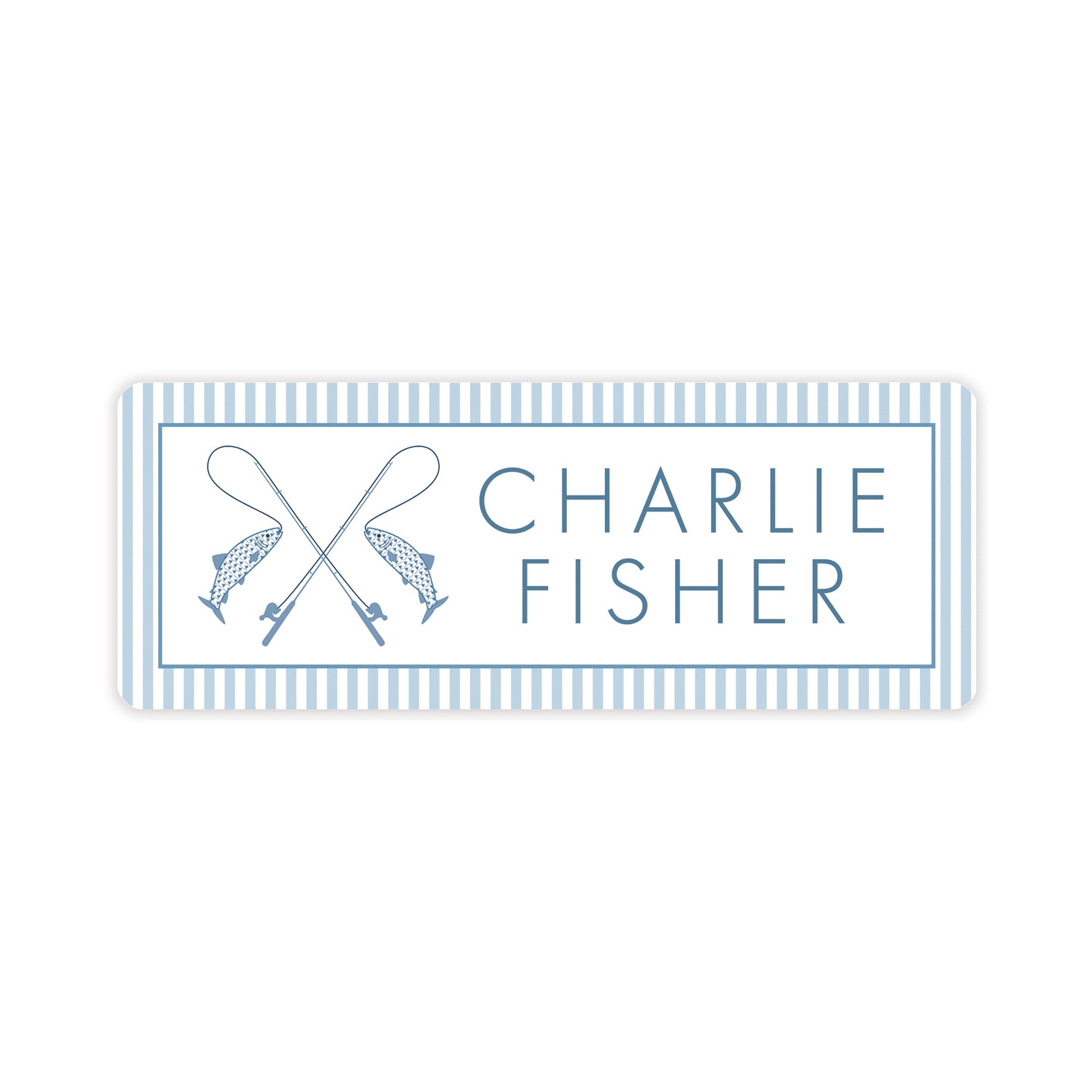 Pinstripe Fish Vinyl School Labels