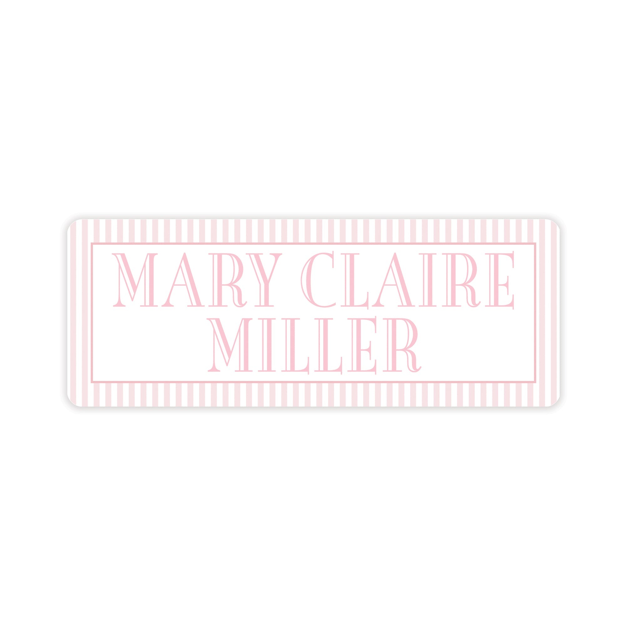 Pink Stripe Vinyl School Labels