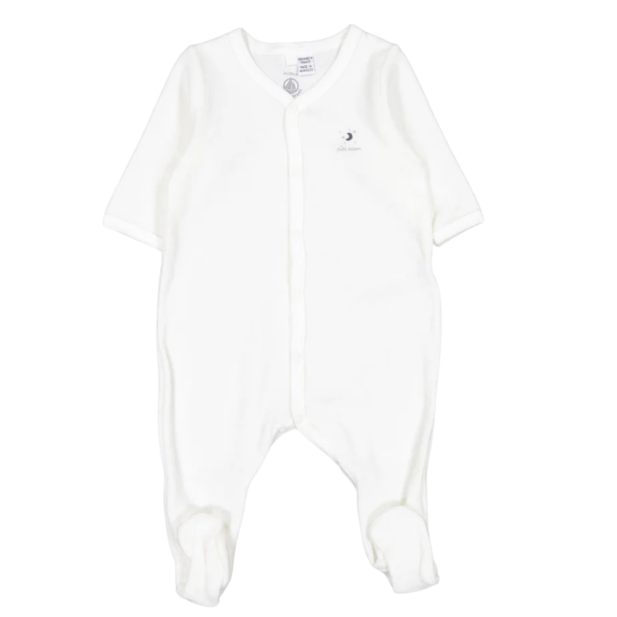 Petit Bateau Velour Footies X2